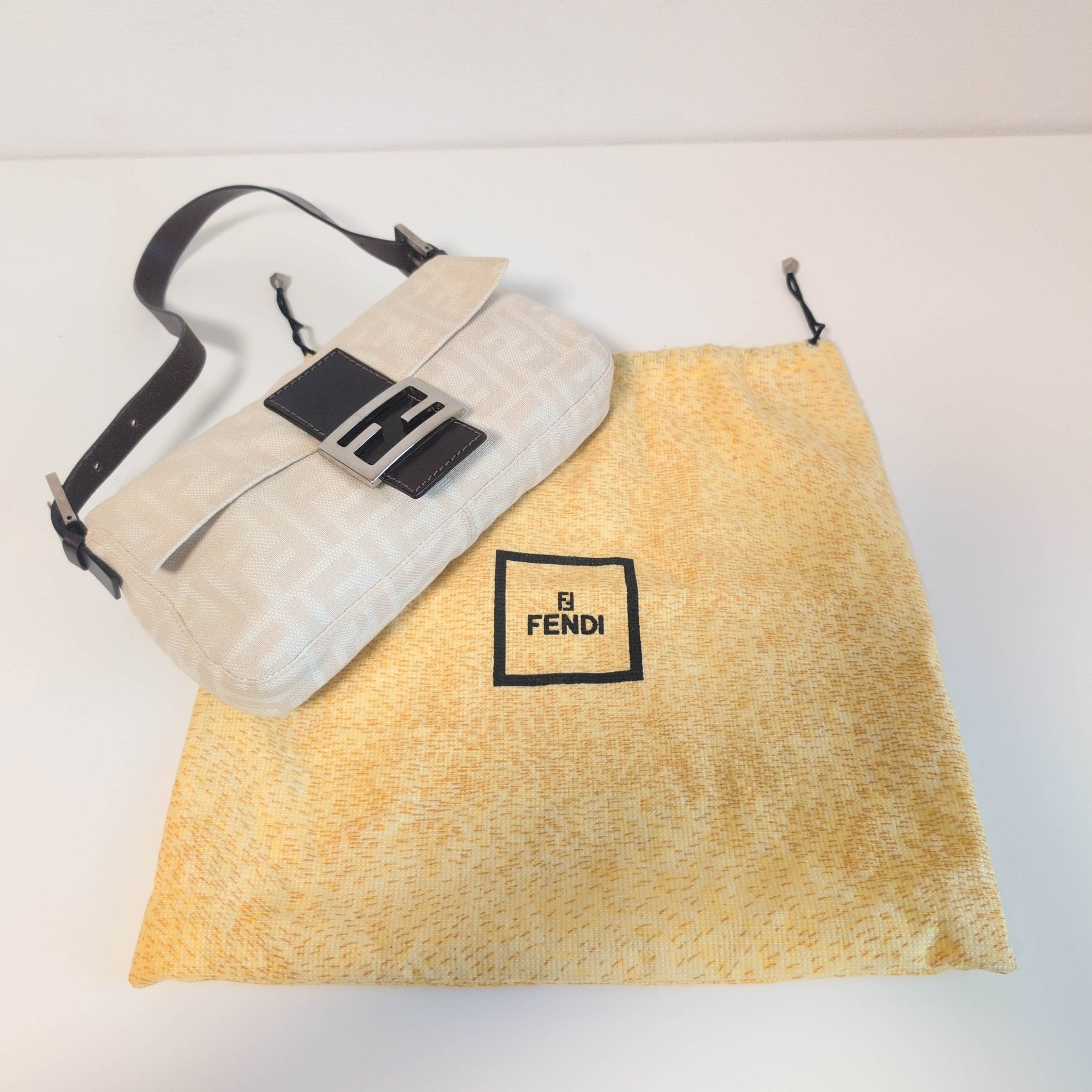 FENDI Baguette Zucca Beige Shoulder Bag, in , Sold by HIVE PRELOVED - Shoulder Bags, ,