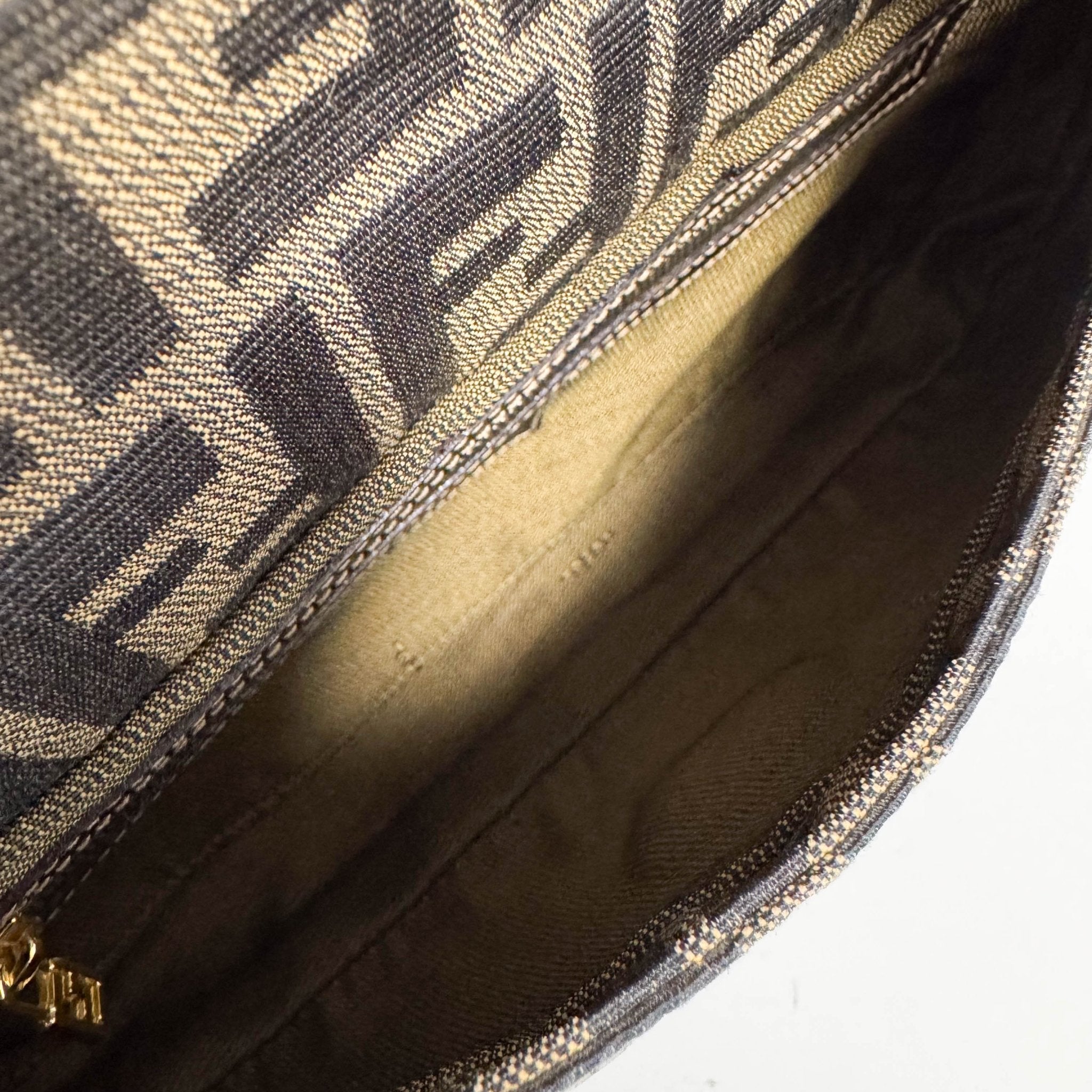 FENDI Baguette Zucca Brown Canvas Shoulder Bag with Gold Hardware, in , Sold by HIVE PRELOVED - Shoulder Bags, ,