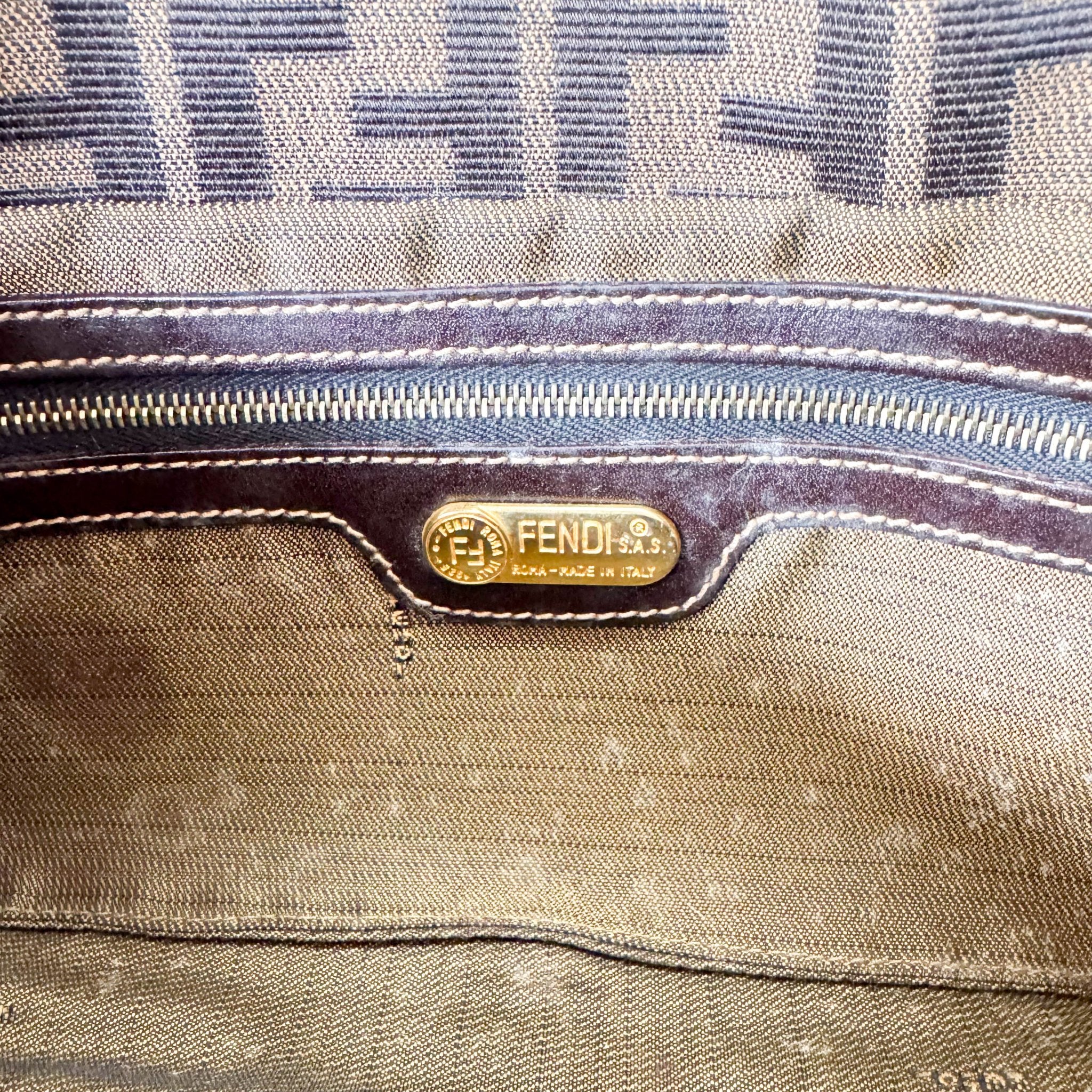 FENDI Baguette Zucca Brown Canvas Shoulder Bag with Gold Hardware, in , Sold by HIVE PRELOVED - Shoulder Bags, ,