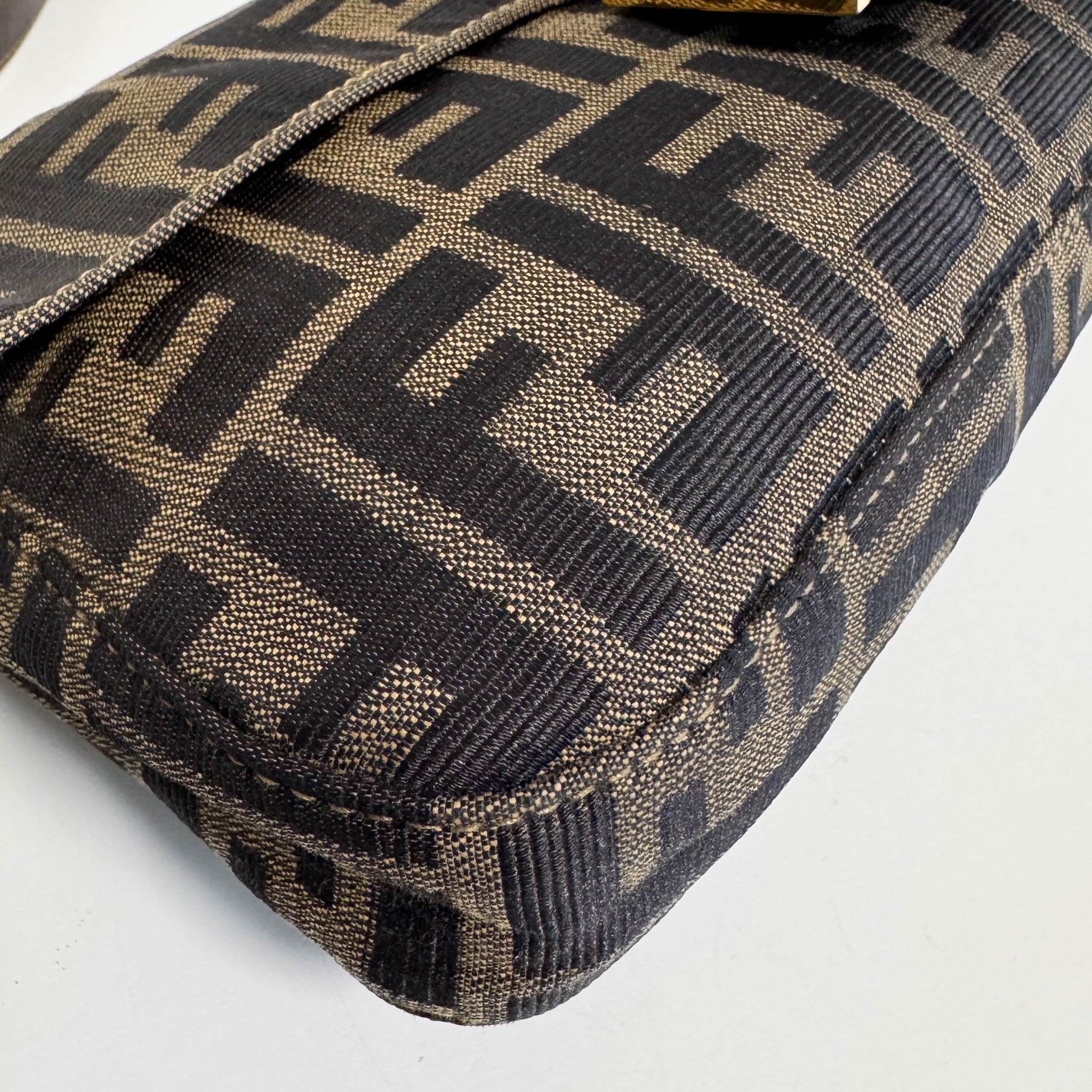 FENDI Baguette Zucca Brown Canvas with Gold Hardware Shoulder Bag, in , Sold by HIVE PRELOVED - Shoulder Bags, ,