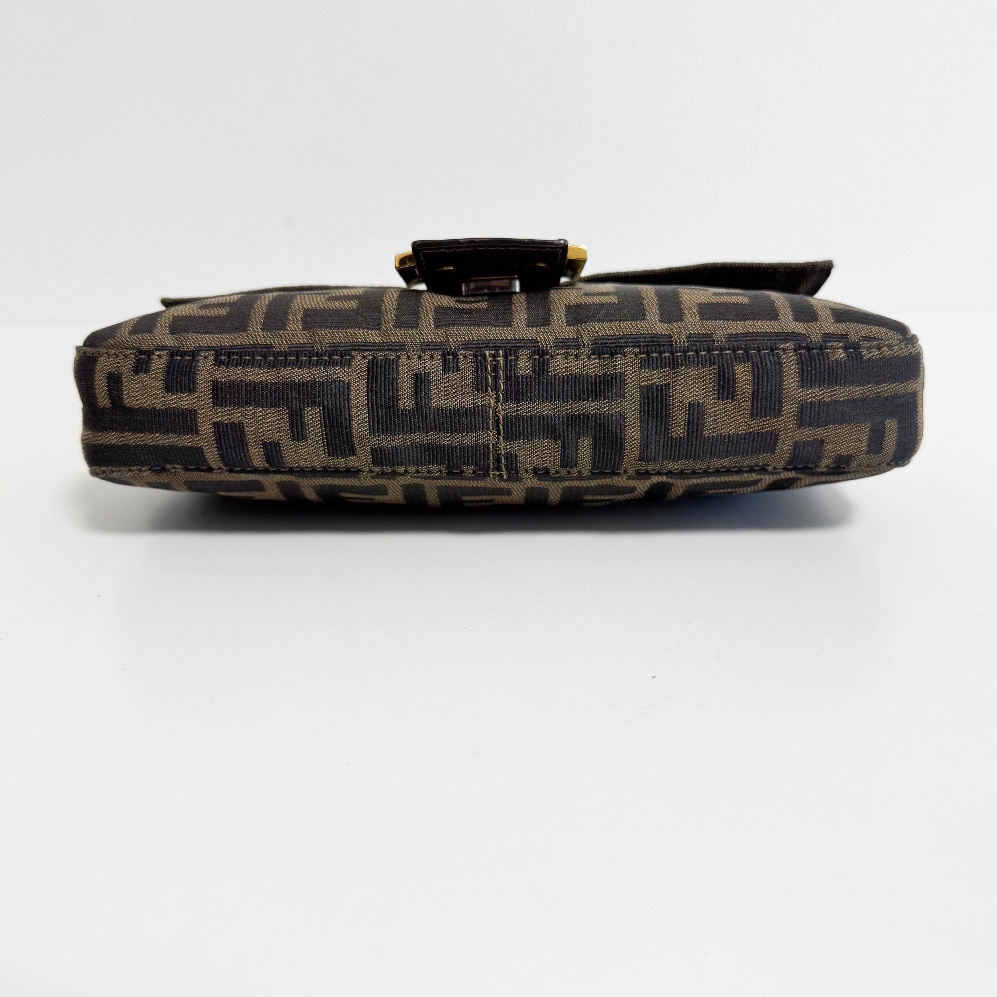 FENDI Baguette Zucca Brown Canvas with Gold Hardware Shoulder Bag, in , Sold by HIVE PRELOVED - Shoulder Bags, ,