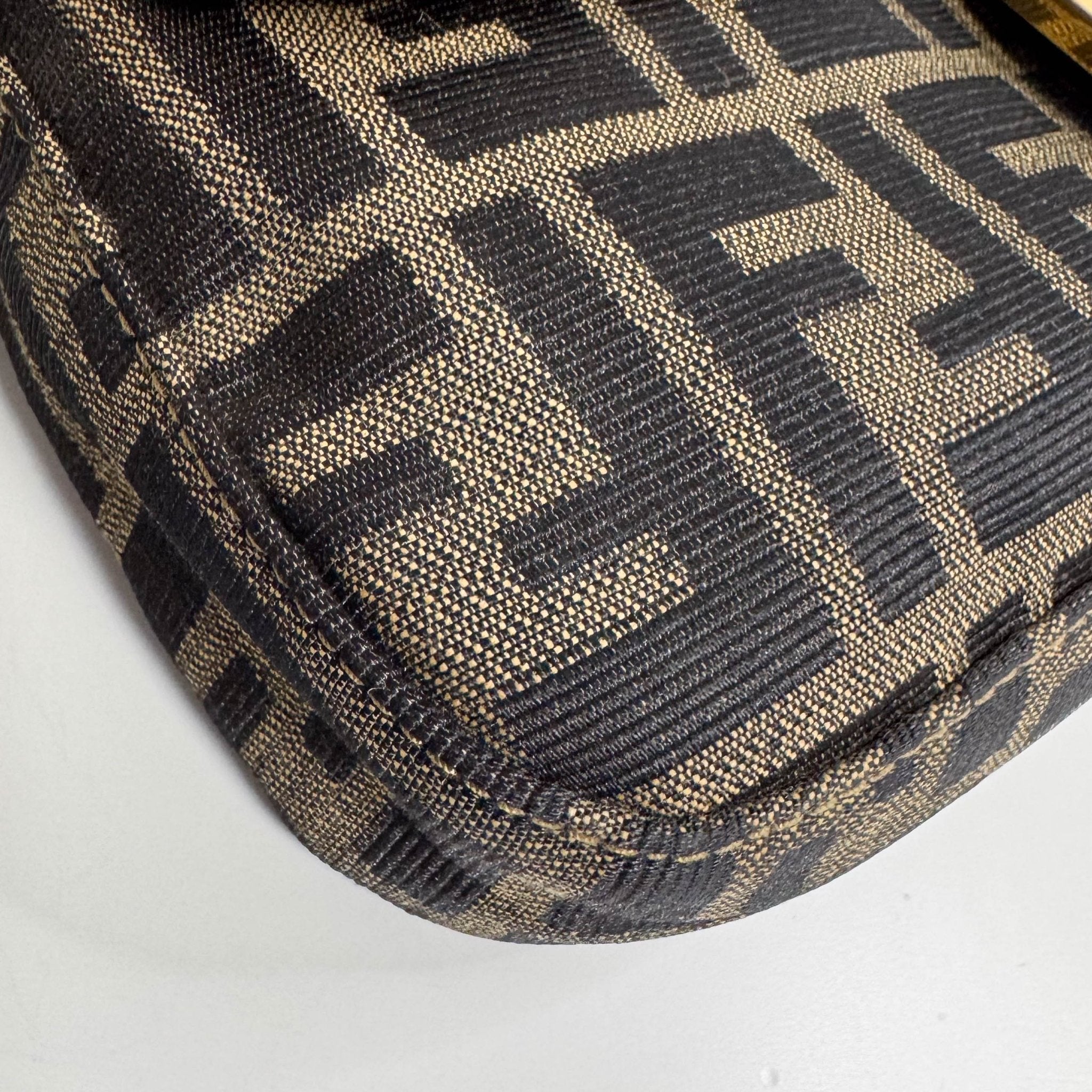 FENDI Baguette Zucca Brown Canvas with Golden Hardware Shoulder Bag, in , Sold by HIVE PRELOVED - Shoulder Bags, ,