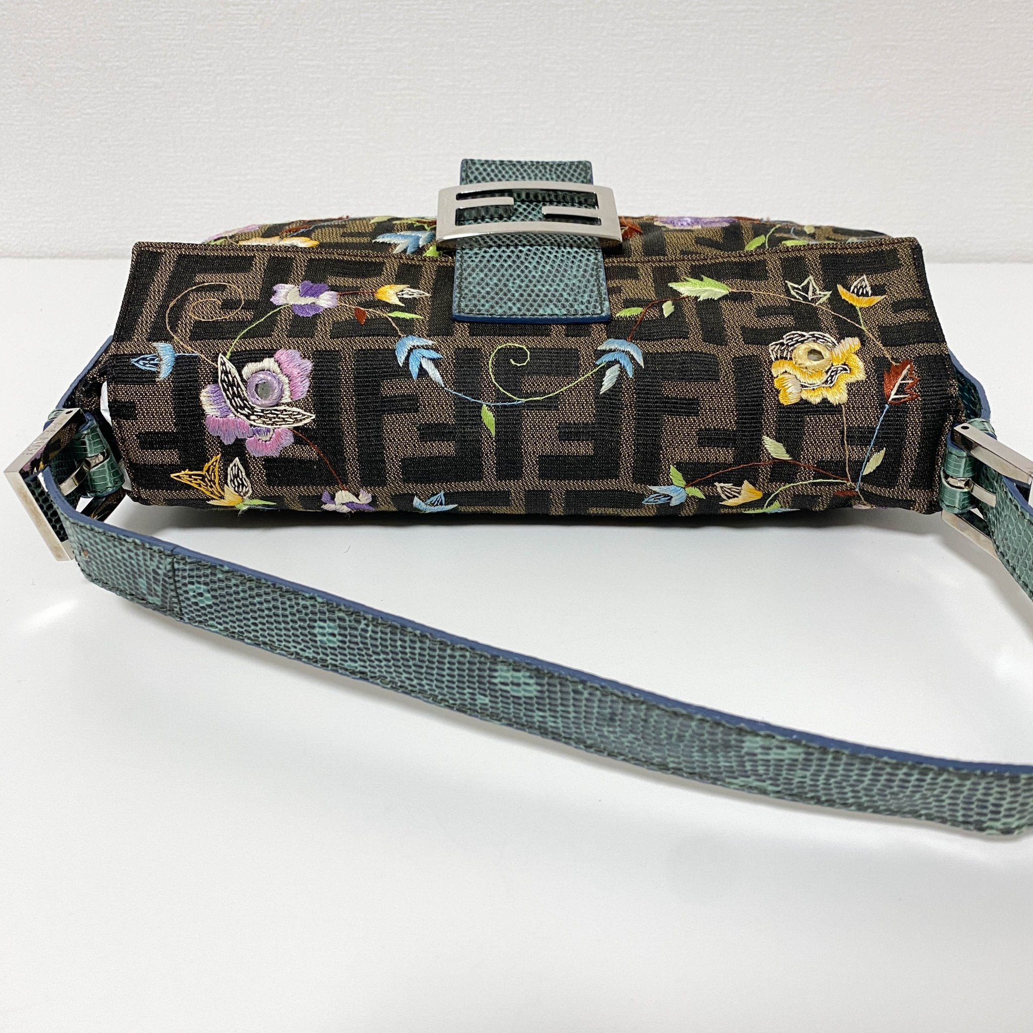 FENDI Baguette Zucca Floral Embroidared Shoulder Bag, in , Sold by HIVE PRELOVED - Shoulder Bags, ,