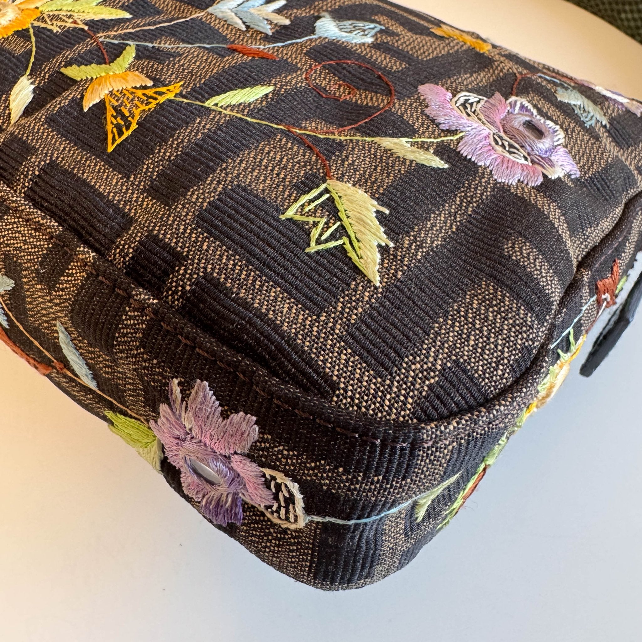 FENDI Baguette Zucca Floral Embroidered Shoulder Bag, in , Sold by HIVE PRELOVED - Shoulder Bags, ,