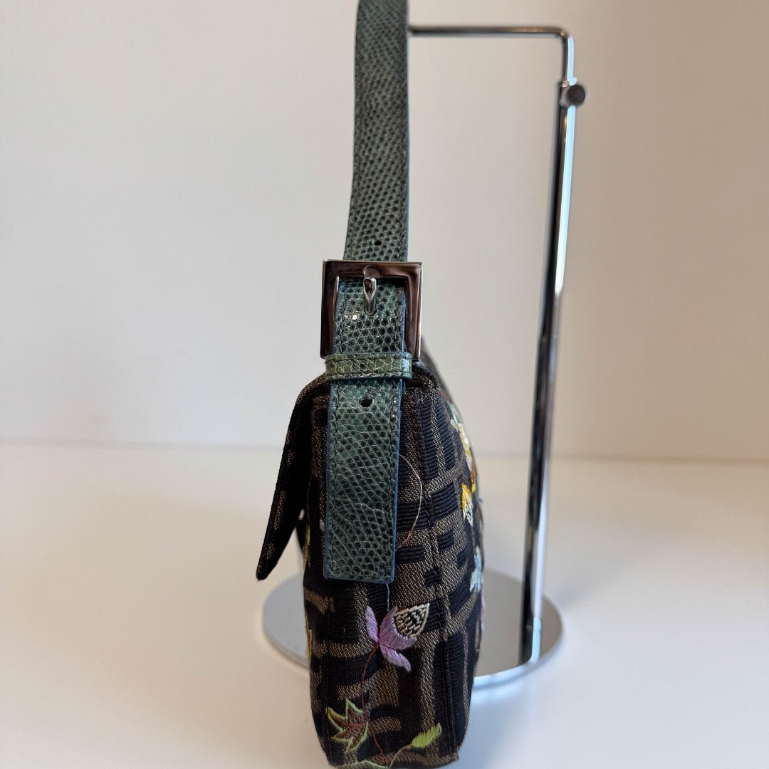 FENDI Baguette Zucca Floral Embroidered Shoulder Bag, in , Sold by HIVE PRELOVED - Shoulder Bags, ,