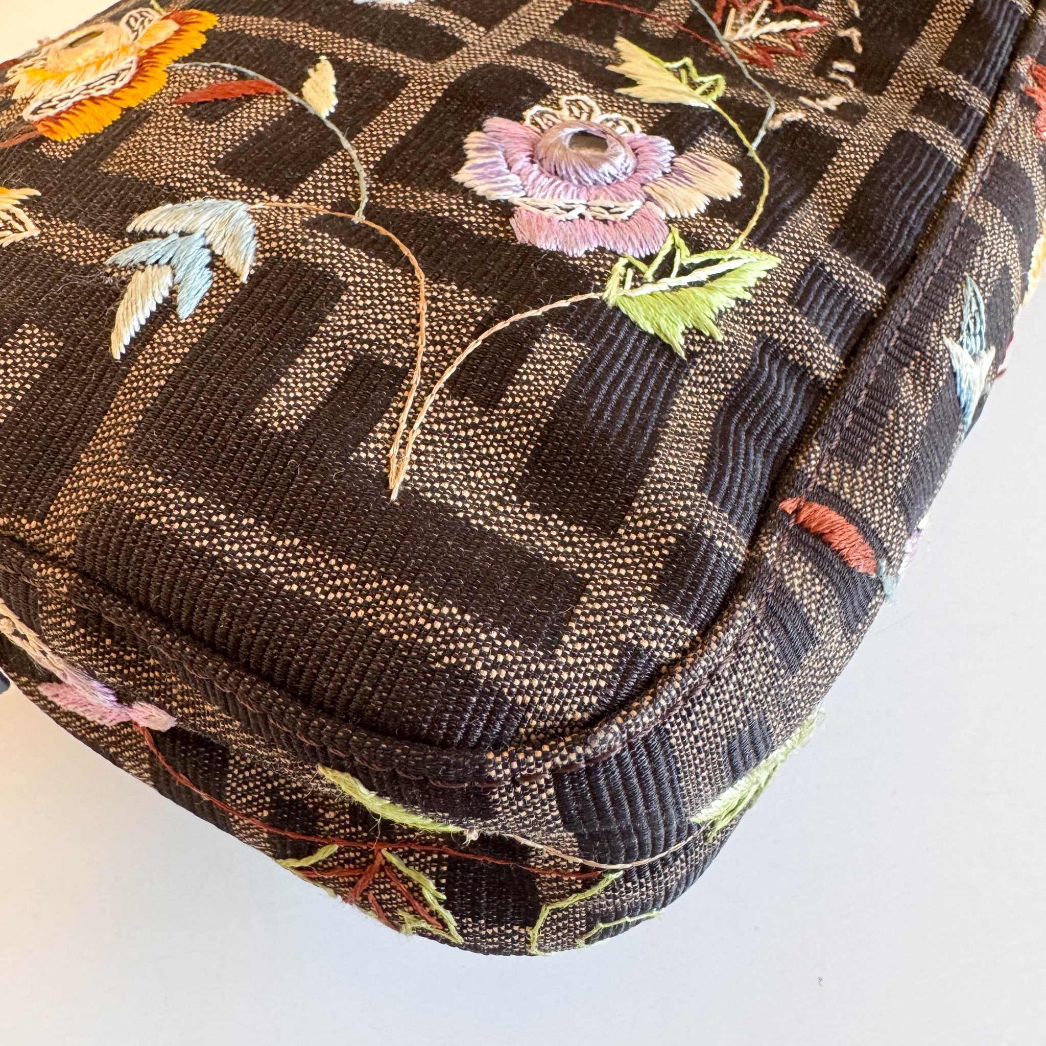 FENDI Baguette Zucca Floral Embroidered Shoulder Bag, in , Sold by HIVE PRELOVED - Shoulder Bags, ,