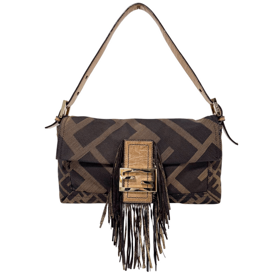 FENDI Baguette Zucca Fringe Shoulder Bag, in , Sold by HIVE PRELOVED - Shoulder Bags, ,