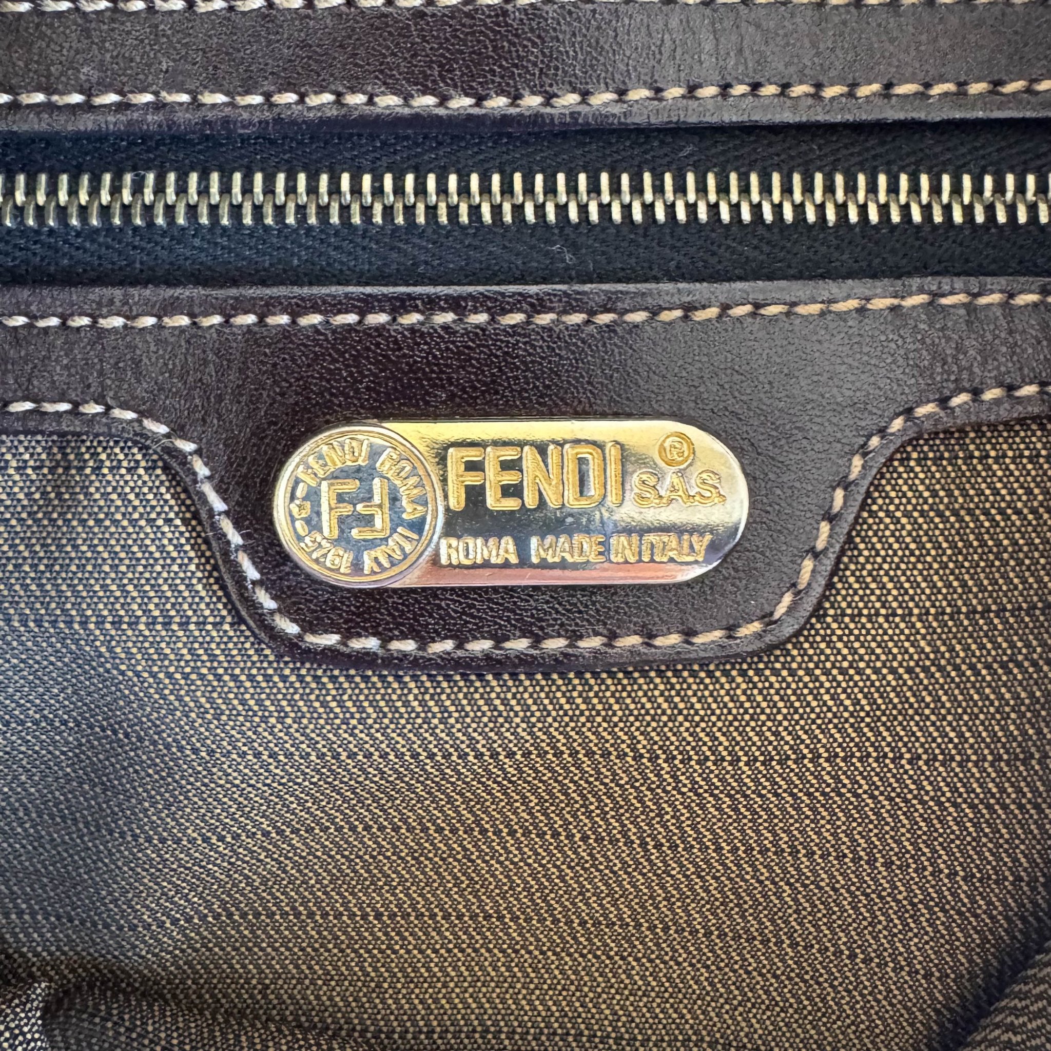 FENDI Baguette Zucca Shoulder Bag with Gold Hardware, in , Sold by HIVE PRELOVED - Shoulder Bags, ,