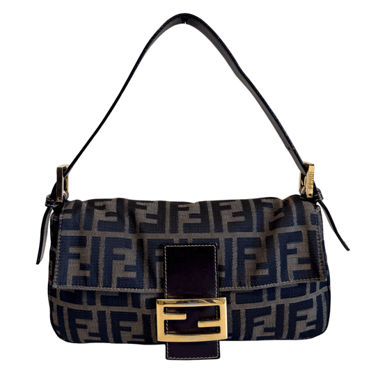FENDI Baguette Zucca Shoulder Bag with Gold Hardware, in , Sold by HIVE PRELOVED - Shoulder Bags, ,
