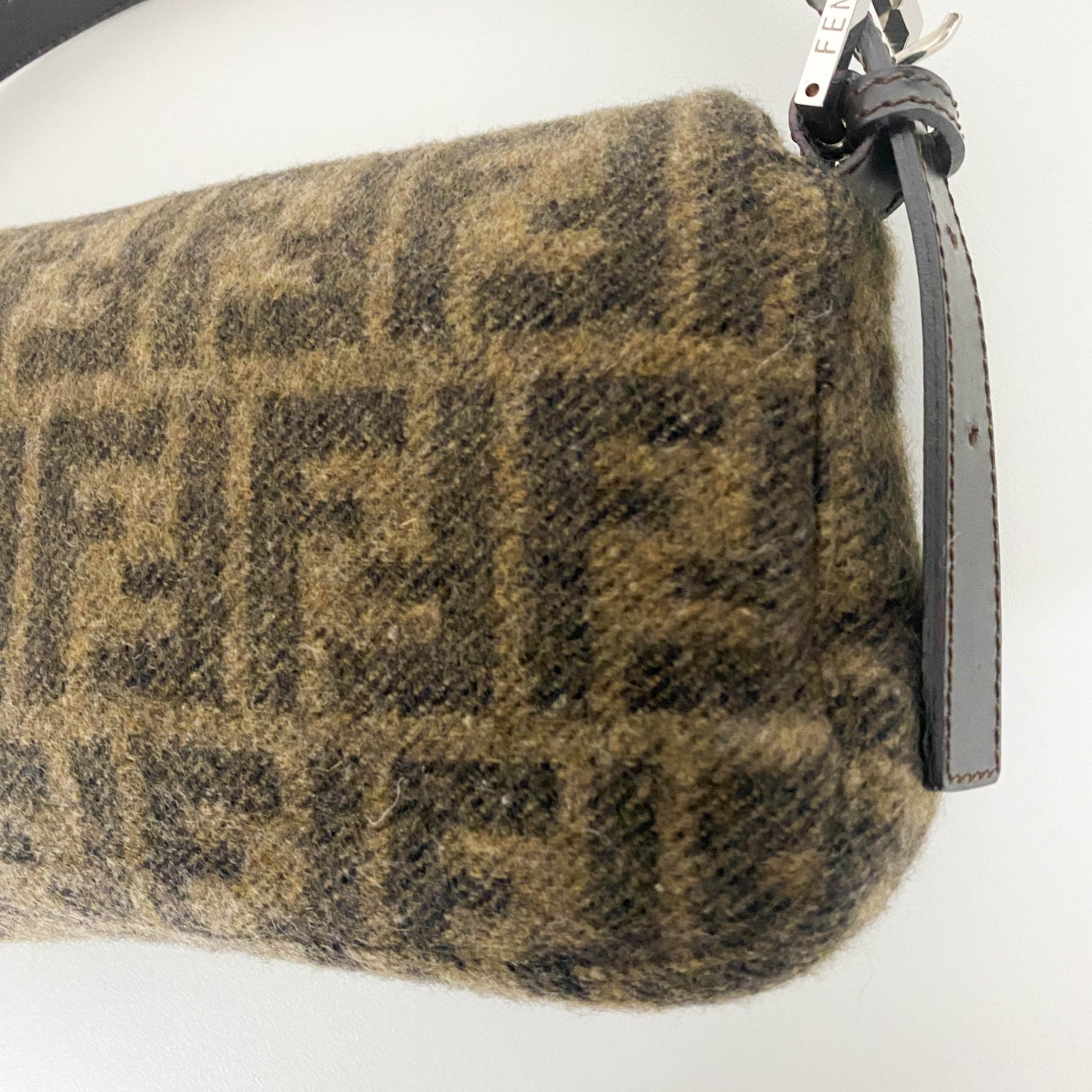 FENDI Baguette Zucca Wool Brown Shoulder Bag, in , Sold by HIVE PRELOVED - Shoulder Bags, ,