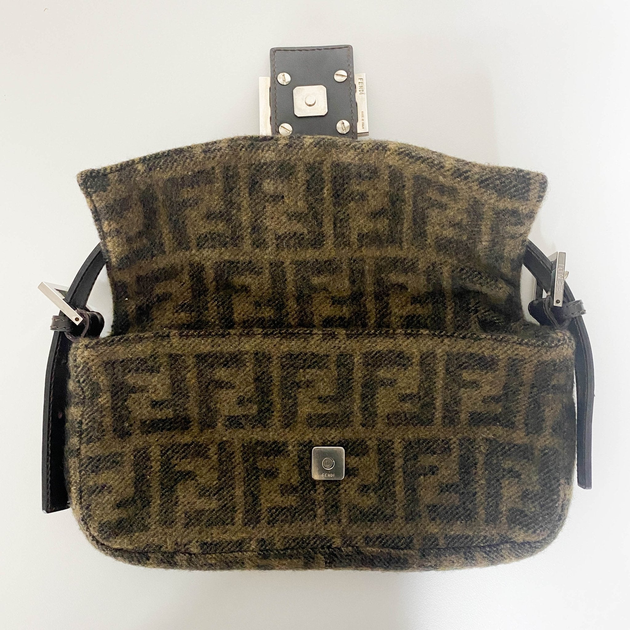 FENDI Baguette Zucca Wool Brown Shoulder Bag, in , Sold by HIVE PRELOVED - Shoulder Bags, ,