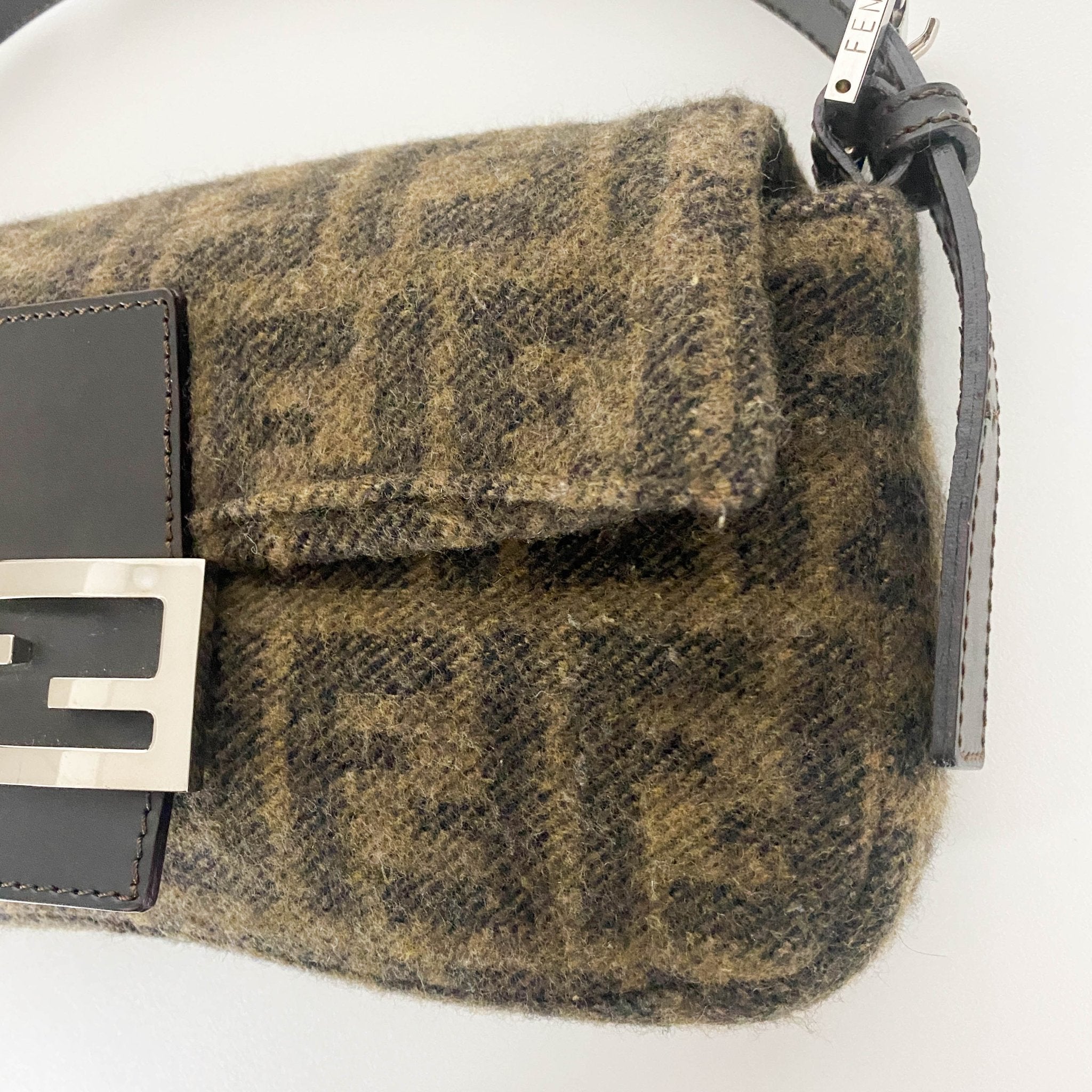 FENDI Baguette Zucca Wool Brown Shoulder Bag, in , Sold by HIVE PRELOVED - Shoulder Bags, ,
