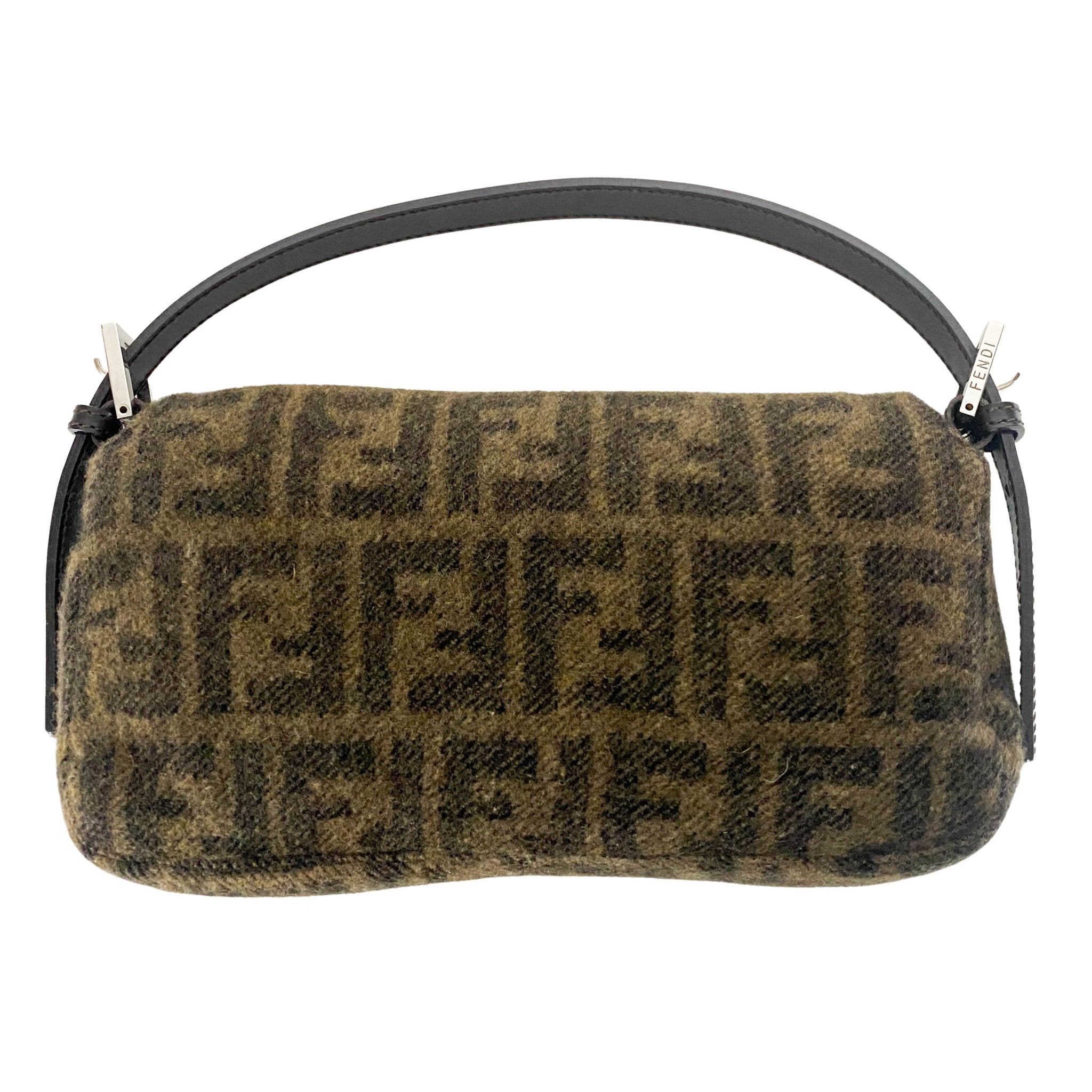 FENDI Baguette Zucca Wool Brown Shoulder Bag, in , Sold by HIVE PRELOVED - Shoulder Bags, ,