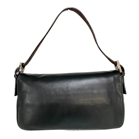 FENDI Bagutte Black × Brown Leather Shoulder Bag, in , Sold by HIVE PRELOVED - Shoulder Bags, ,