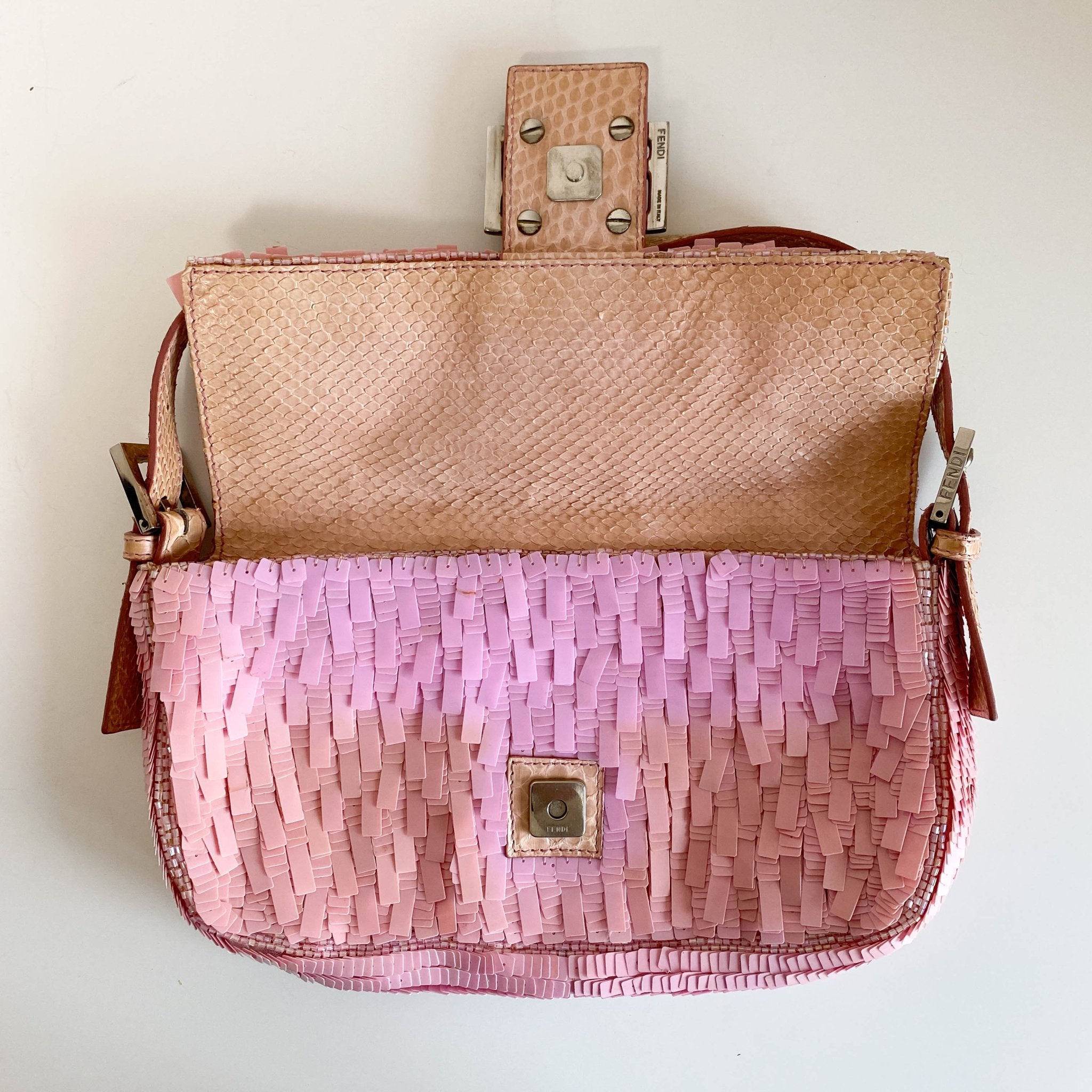 FENDI Baugette Pink Sequin Shoulder Bag, in , Sold by HIVE PRELOVED - Shoulder Bags, ,