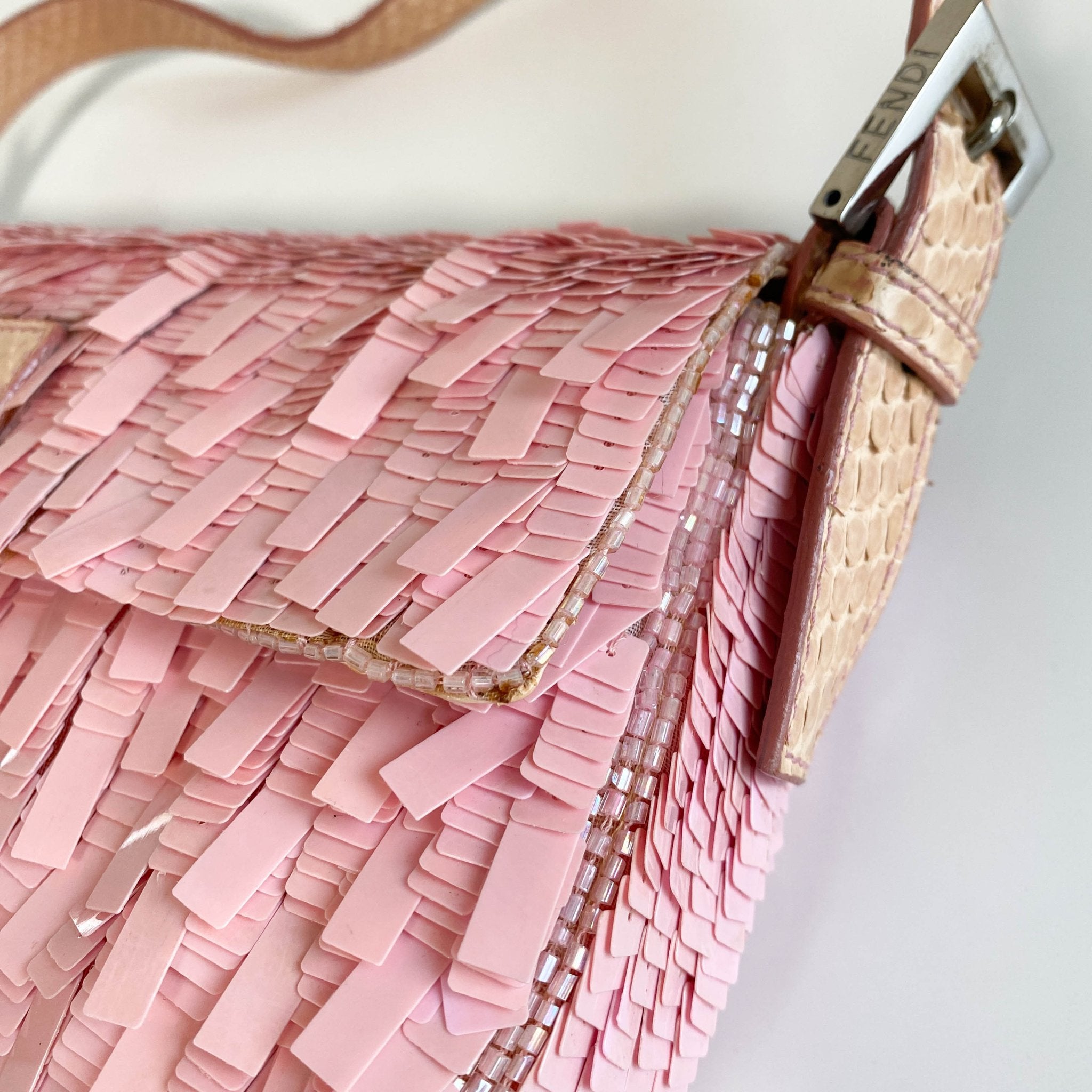 FENDI Baugette Pink Sequin Shoulder Bag, in , Sold by HIVE PRELOVED - Shoulder Bags, ,