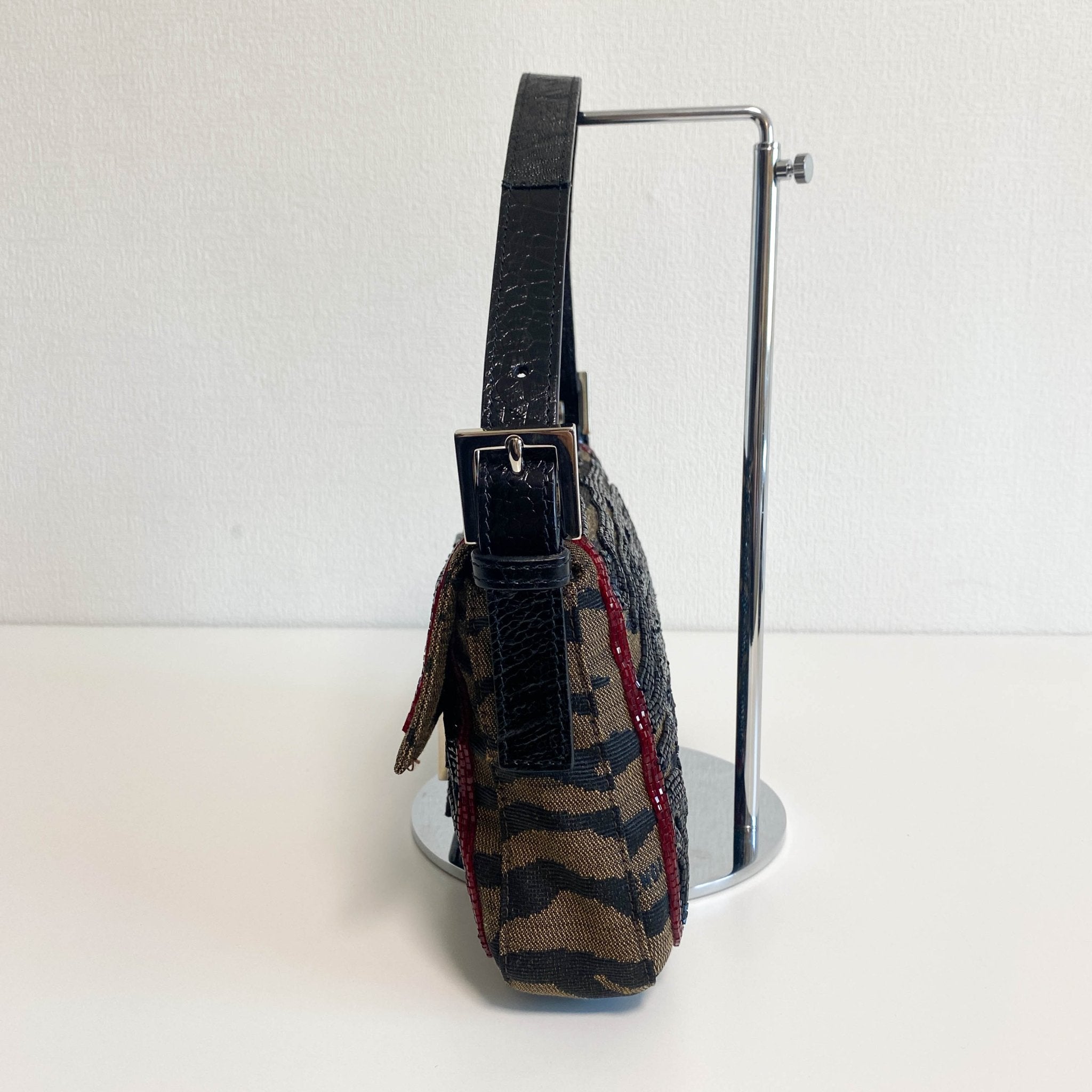 FENDI Beaded Baguette Tiger Black Zebra Pattern Shoulder Bag, in , Sold by HIVE PRELOVED - Shoulder Bags, ,