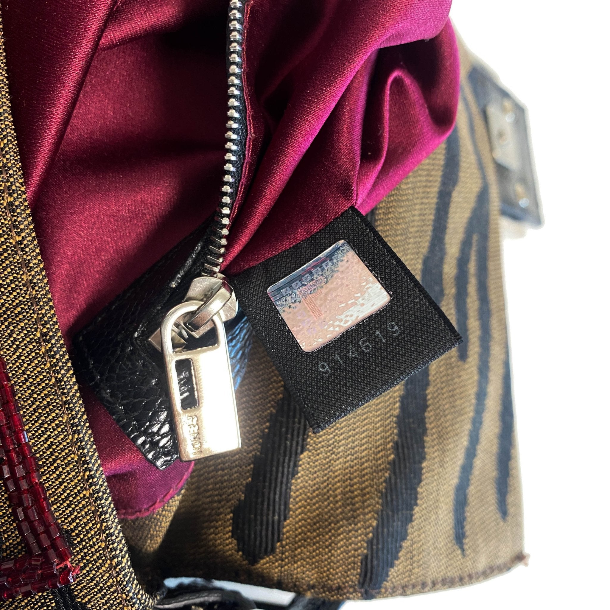 FENDI Beaded Baguette Tiger Black Zebra Pattern Shoulder Bag, in , Sold by HIVE PRELOVED - Shoulder Bags, ,