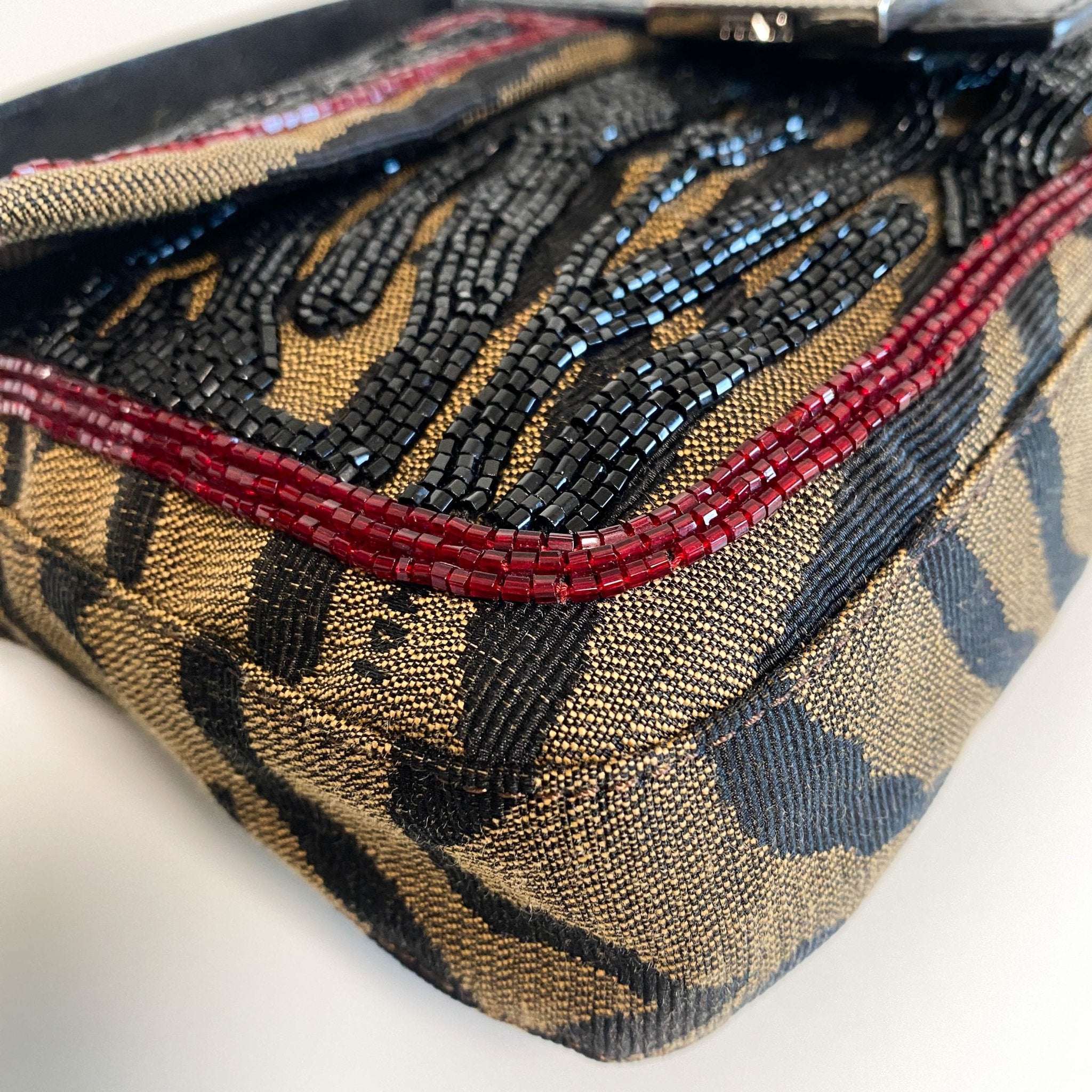 FENDI Beaded Baguette Tiger Black Zebra Pattern Shoulder Bag, in , Sold by HIVE PRELOVED - Shoulder Bags, ,