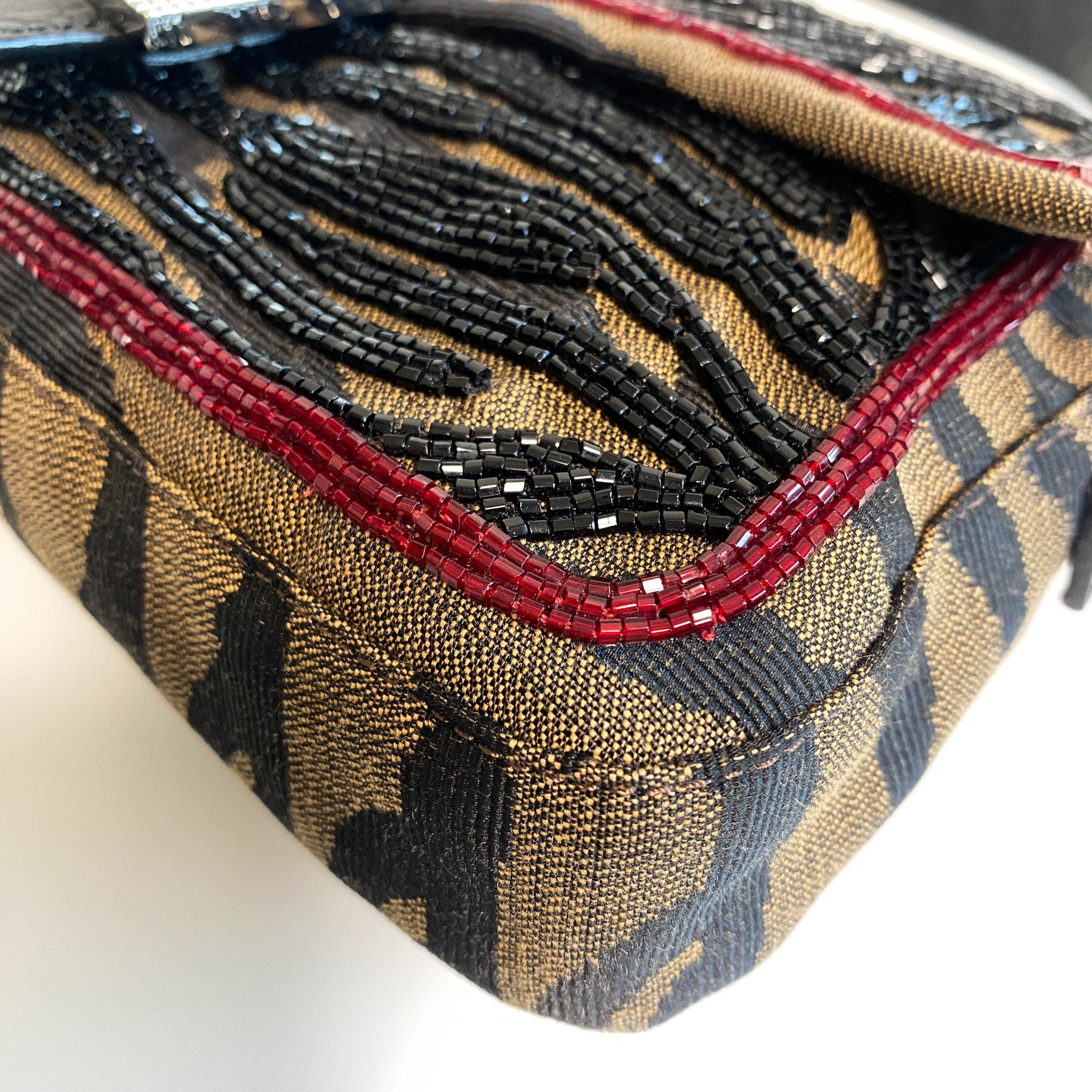 FENDI Beaded Baguette Tiger Black Zebra Pattern Shoulder Bag, in , Sold by HIVE PRELOVED - Shoulder Bags, ,