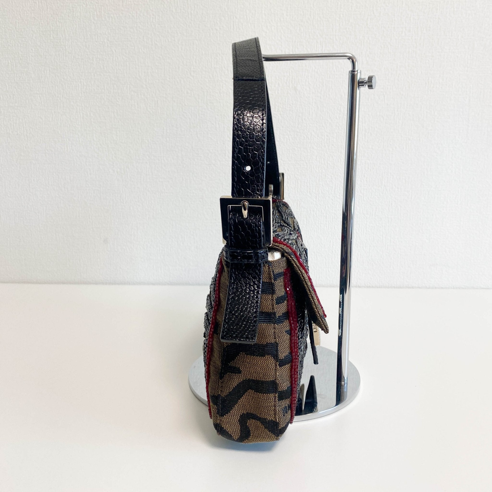 FENDI Beaded Baguette Tiger Black Zebra Pattern Shoulder Bag, in , Sold by HIVE PRELOVED - Shoulder Bags, ,