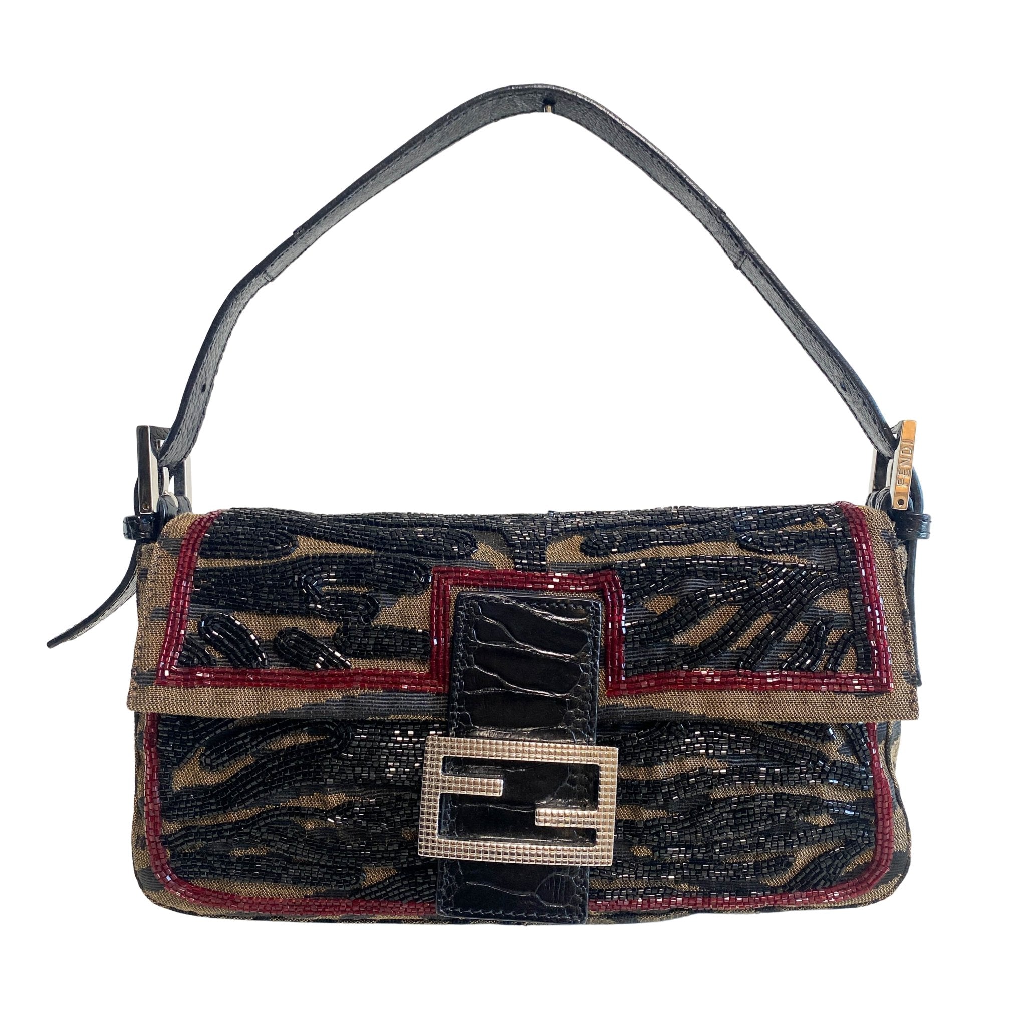 FENDI Beaded Baguette Tiger Black Zebra Pattern Shoulder Bag, in , Sold by HIVE PRELOVED - Shoulder Bags, ,
