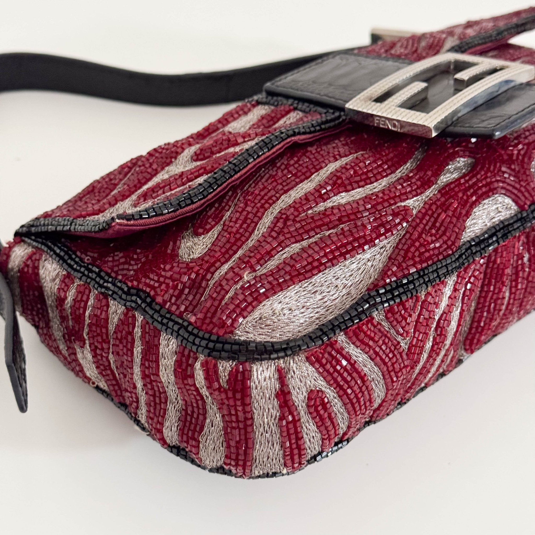 FENDI Beaded Baguette Tiger Red Zebra Pattern Lizard Leather Shoulder, in , Sold by HIVE PRELOVED - Shoulder Bags, ,