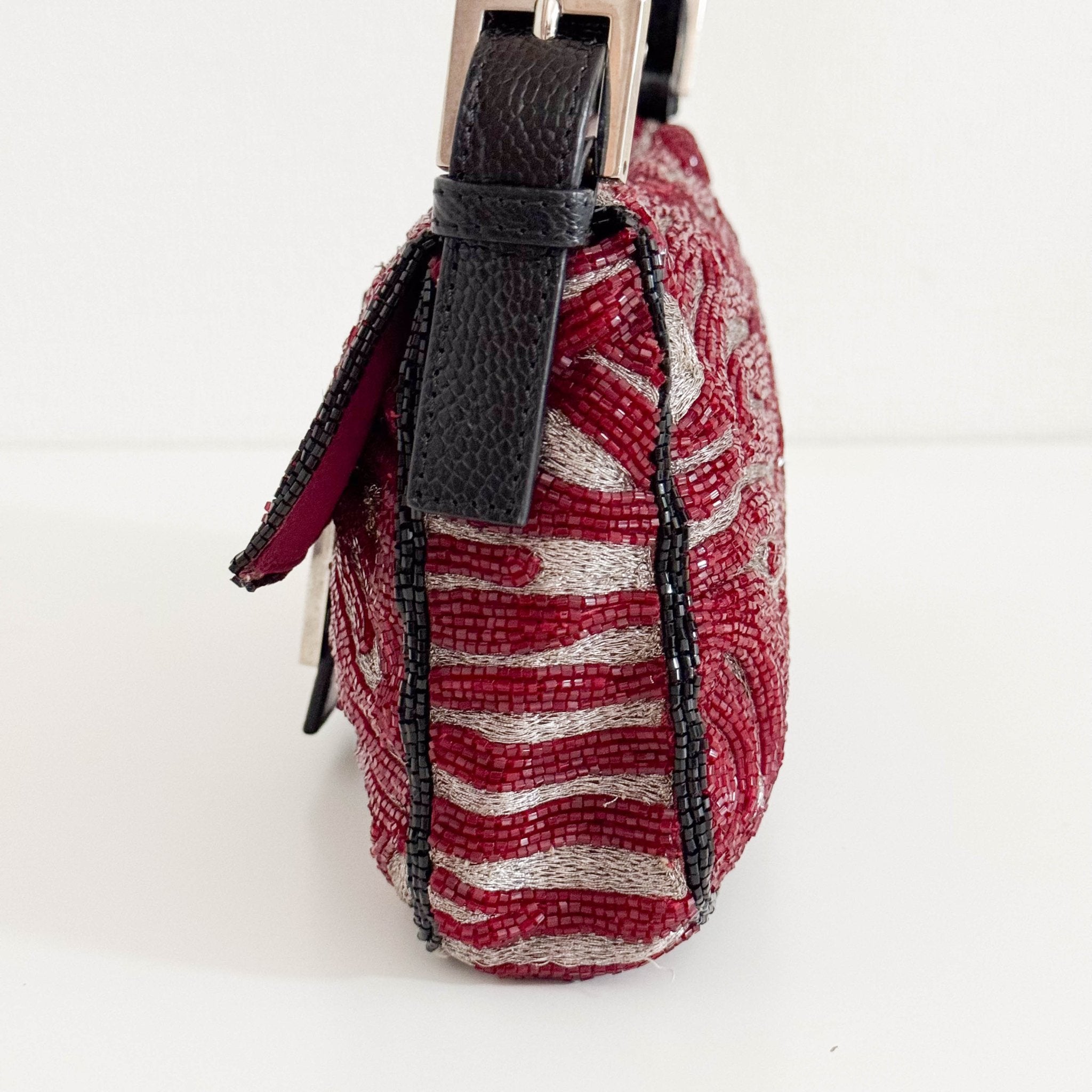 FENDI Beaded Baguette Tiger Red Zebra Pattern Lizard Leather Shoulder, in , Sold by HIVE PRELOVED - Shoulder Bags, ,