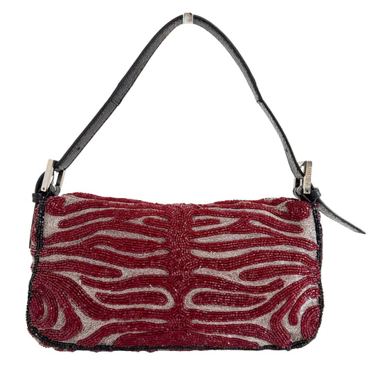 FENDI Beaded Baguette Tiger Red Zebra Pattern Lizard Leather Shoulder, in , Sold by HIVE PRELOVED - Shoulder Bags, ,