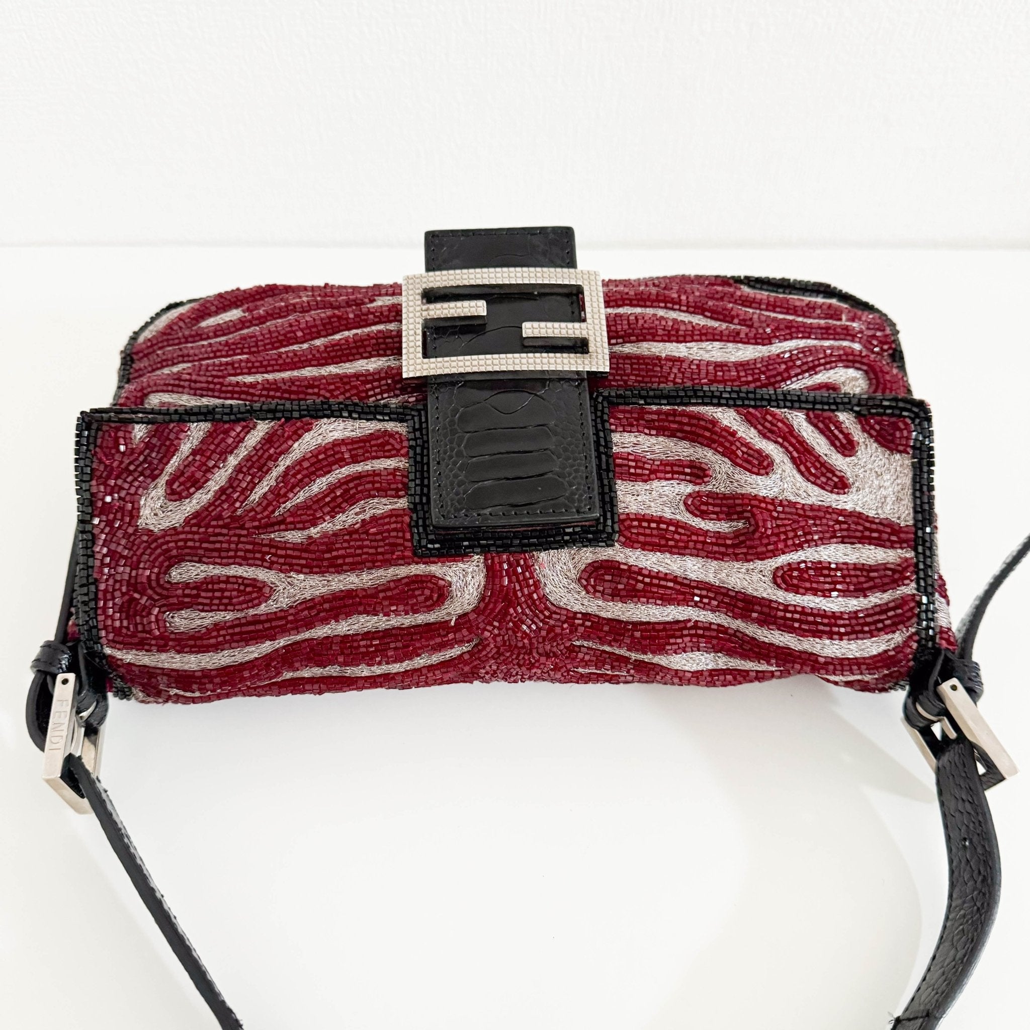 FENDI Beaded Baguette Tiger Red Zebra Pattern Lizard Leather Shoulder, in , Sold by HIVE PRELOVED - Shoulder Bags, ,