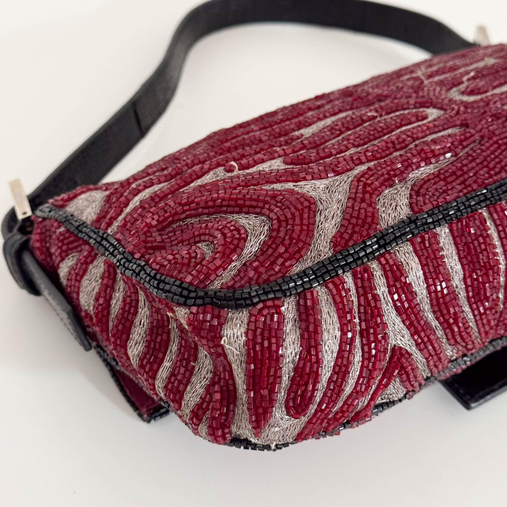 FENDI Beaded Baguette Tiger Red Zebra Pattern Lizard Leather Shoulder, in , Sold by HIVE PRELOVED - Shoulder Bags, ,