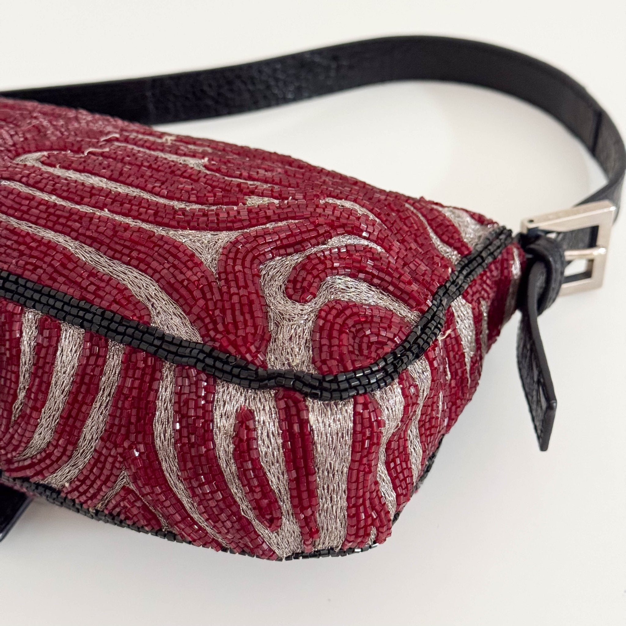 FENDI Beaded Baguette Tiger Red Zebra Pattern Lizard Leather Shoulder, in , Sold by HIVE PRELOVED - Shoulder Bags, ,