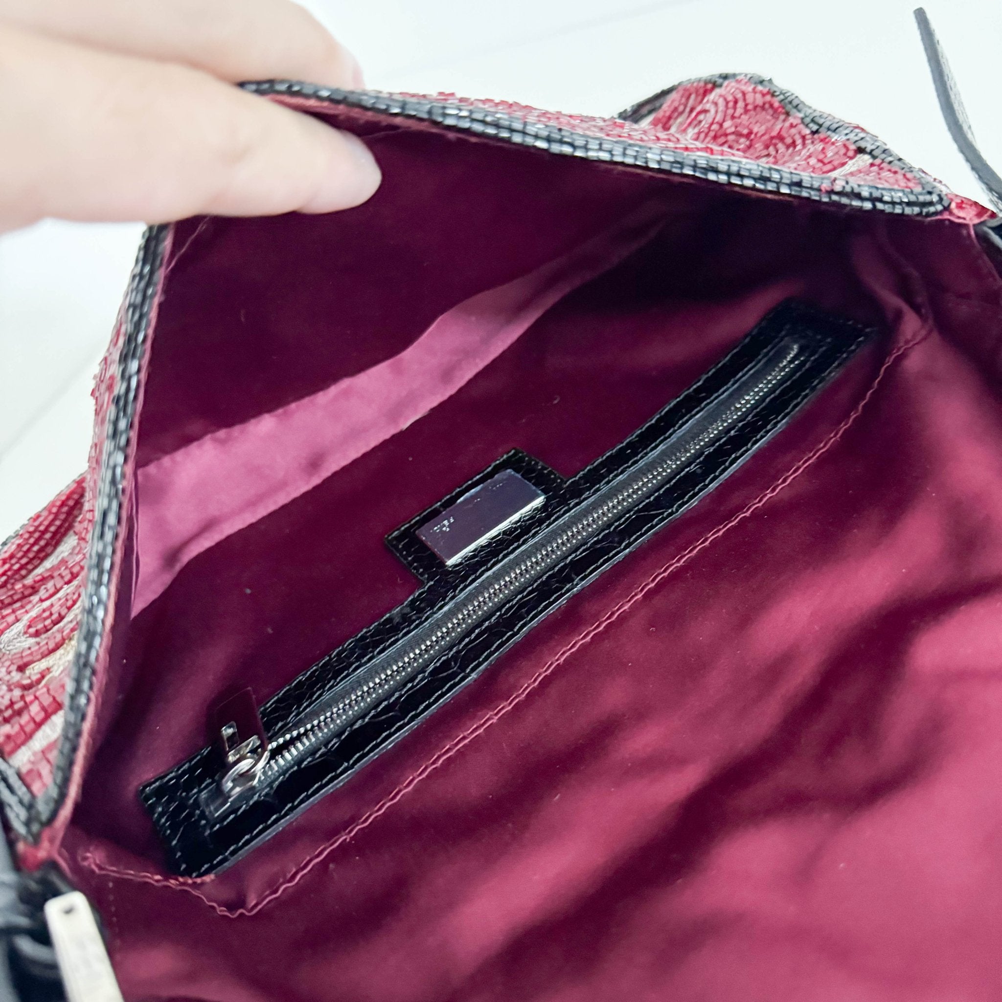 FENDI Beaded Baguette Tiger Red Zebra Pattern Lizard Leather Shoulder, in , Sold by HIVE PRELOVED - Shoulder Bags, ,