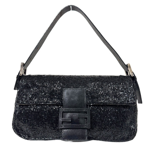 FENDI Black Beaded Baguette Shoulder Bag, in , Sold by HIVE PRELOVED - Shoulder Bags, ,