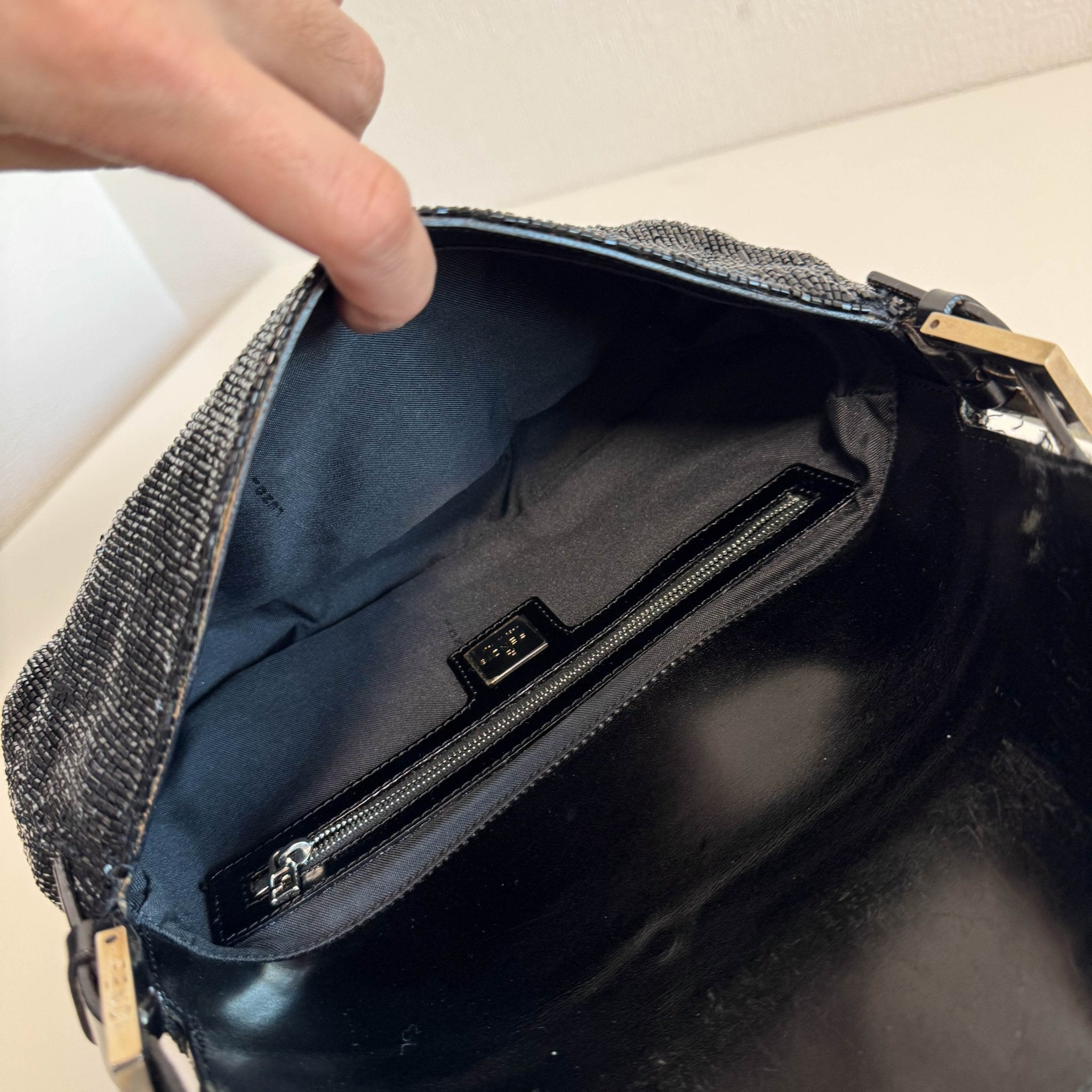 FENDI Black Beaded Baguette Shoulder Bag, in , Sold by HIVE PRELOVED - Shoulder Bags, ,