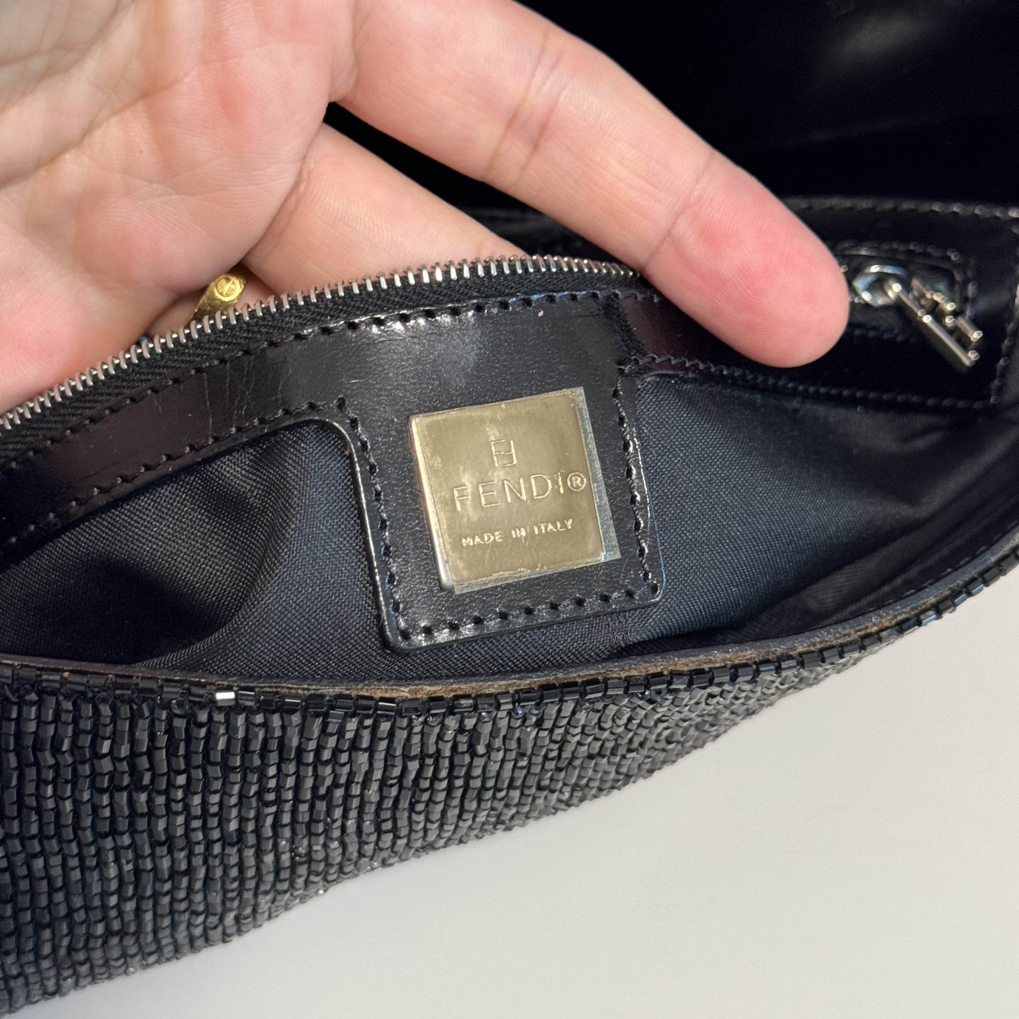 FENDI Black Beaded Baguette Shoulder Bag, in , Sold by HIVE PRELOVED - Shoulder Bags, ,