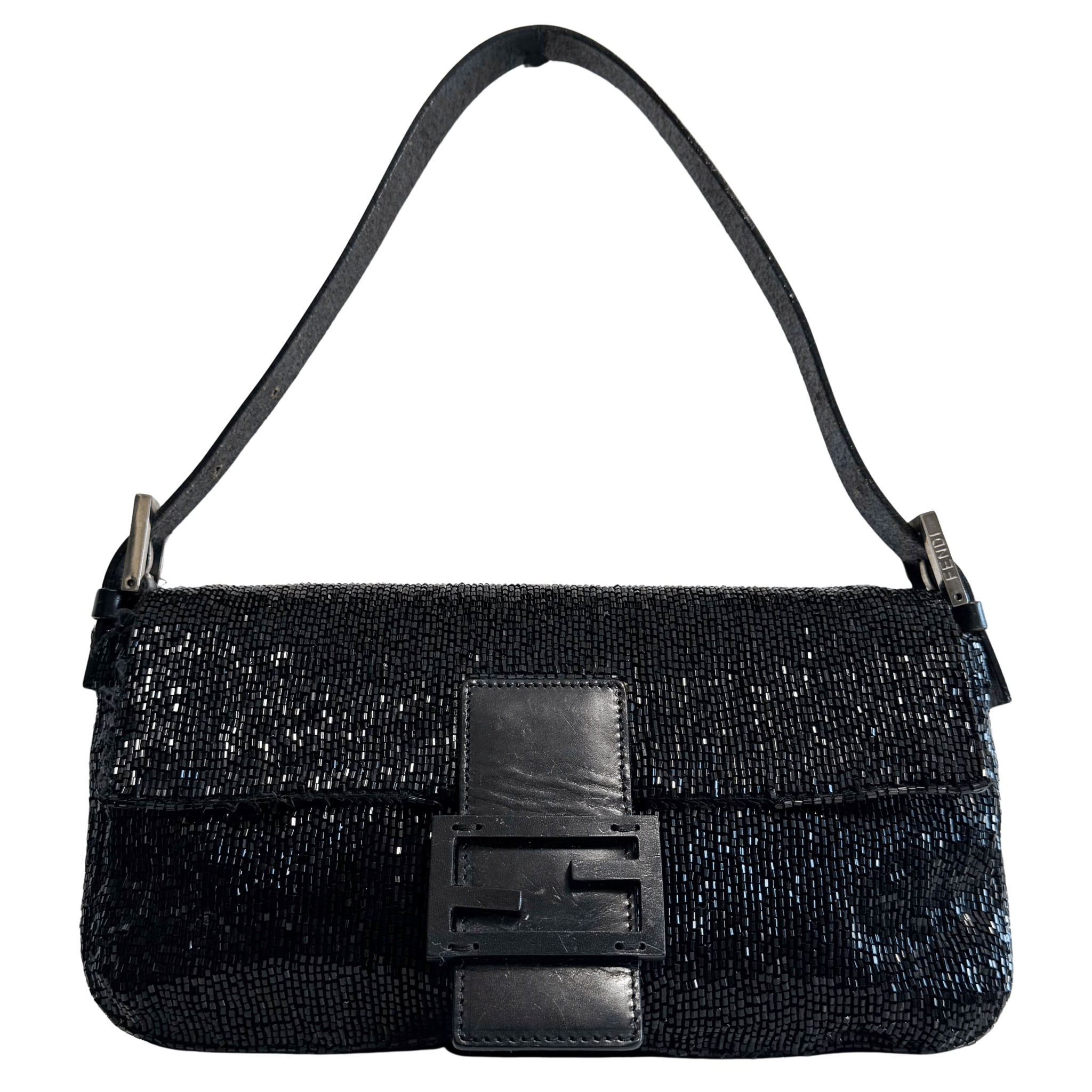 FENDI Black Beaded Baguette Shoulder Bag, in , Sold by HIVE PRELOVED - Shoulder Bags, ,