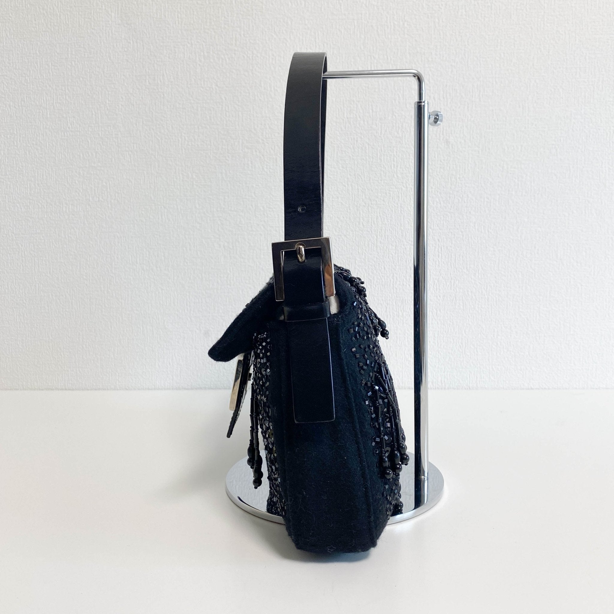 FENDI Black Beaded Baguette Wool Shoulder Bag, in , Sold by HIVE PRELOVED - Shoulder Bags, ,