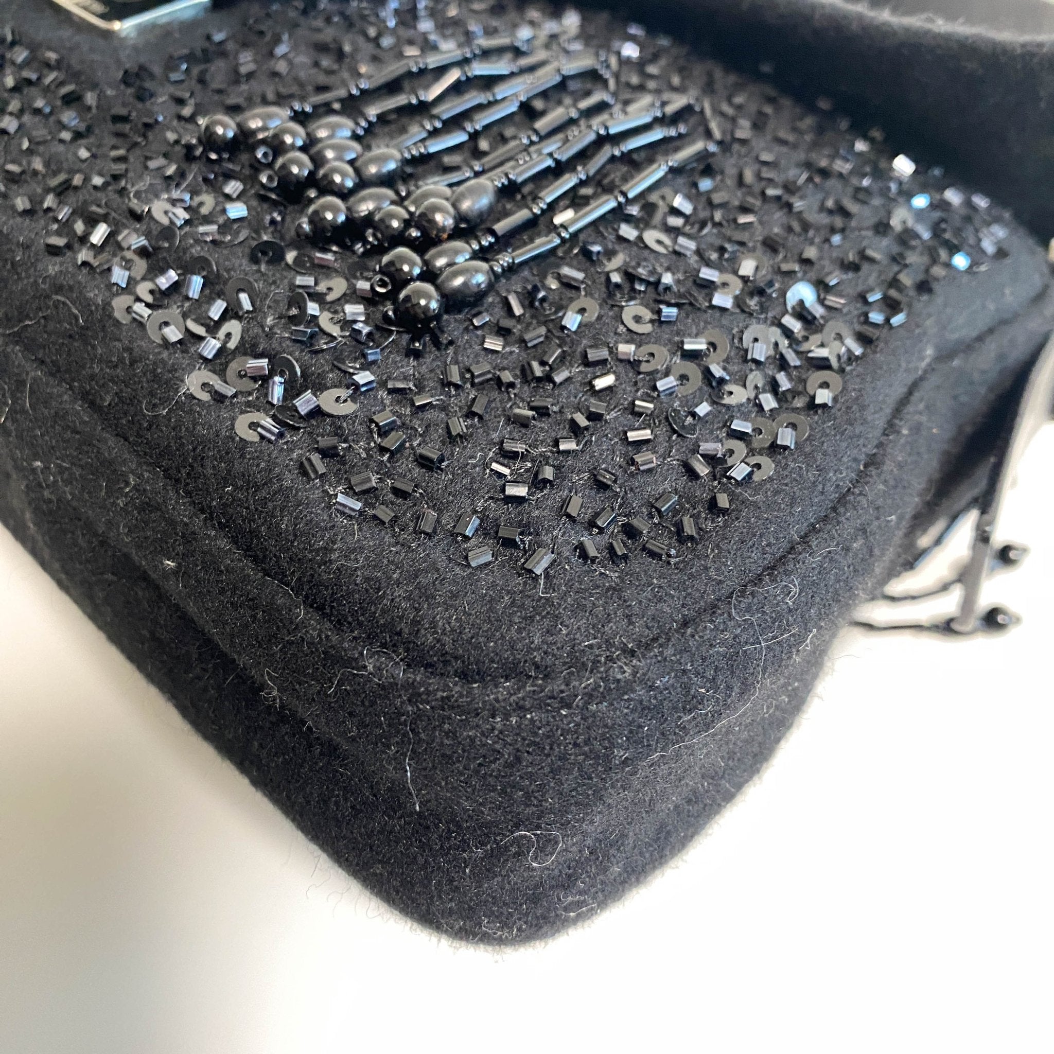 FENDI Black Beaded Baguette Wool Shoulder Bag, in , Sold by HIVE PRELOVED - Shoulder Bags, ,