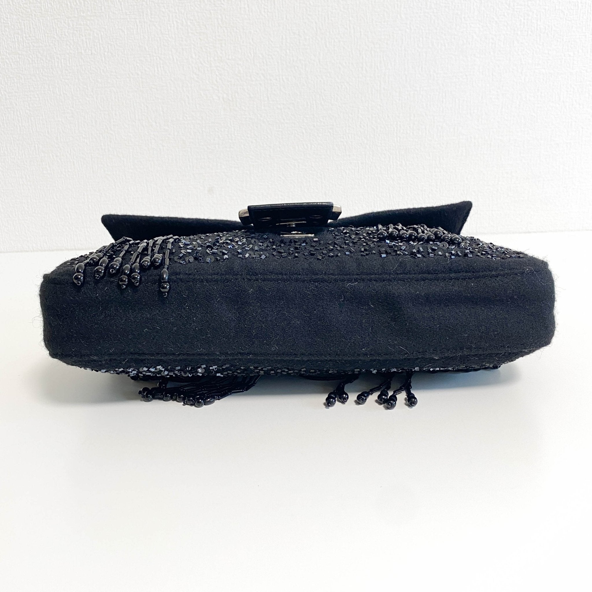 FENDI Black Beaded Baguette Wool Shoulder Bag, in , Sold by HIVE PRELOVED - Shoulder Bags, ,