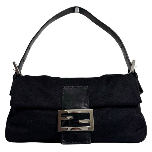 FENDI Black Cashmere Wool Baguette Shoulder Bag, in , Sold by HIVE PRELOVED - Shoulder Bags, ,