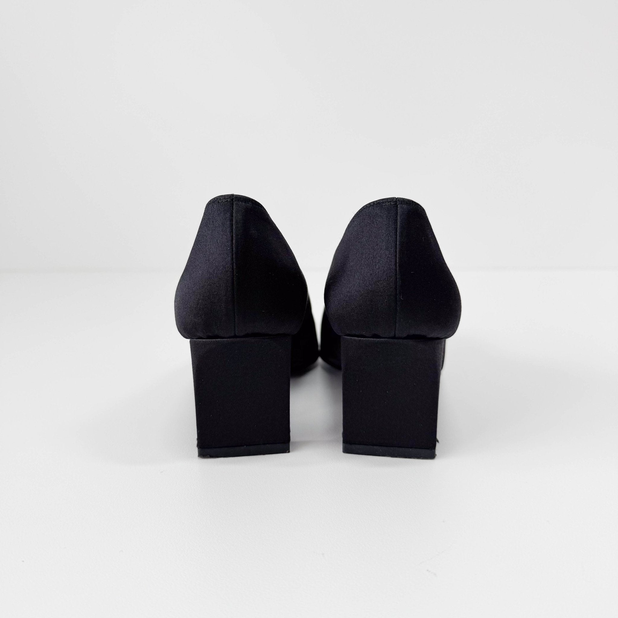 FENDI Black Satin with Rhinestone Buckle Pumps, in , Sold by HIVE PRELOVED - Heels, ,