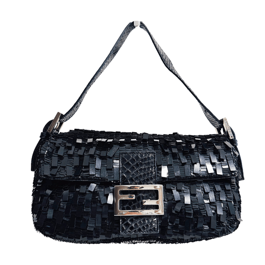 FENDI Black Sequin Baguette Shoulder Bag, in , Sold by HIVE PRELOVED - Shoulder Bags, ,