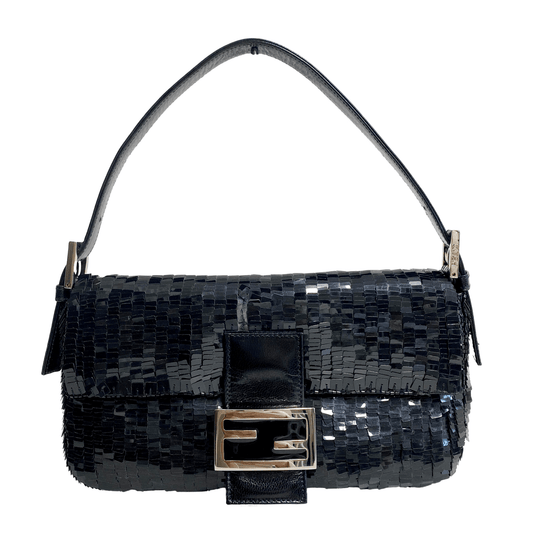 FENDI Black Sequin Baguette Shoulder Bag, in , Sold by HIVE PRELOVED - Shoulder Bags, ,