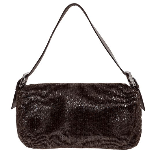 FENDI Brown Beaded Baguette Shoulder Bag, in , Sold by HIVE PRELOVED - Shoulder Bags, ,