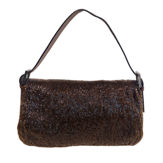 FENDI Brown Beaded Baguette Shoulder Bag, in , Sold by HIVE PRELOVED - Shoulder Bags, ,