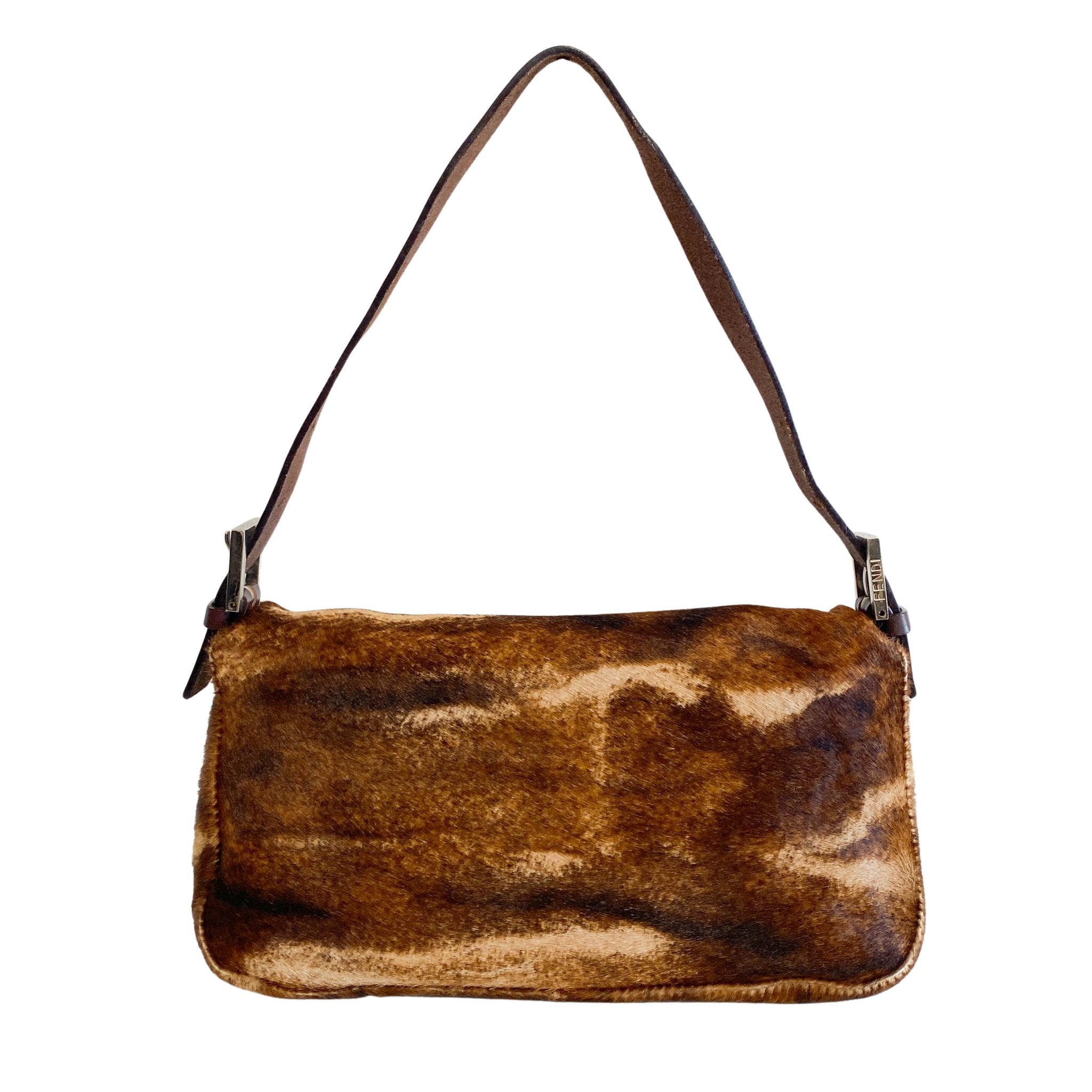 FENDI Brown Pony Hair Calf Skin Baguette Shoulder Bag, in , Sold by HIVE PRELOVED - Shoulder Bags, ,