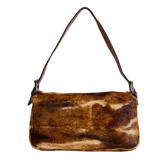 FENDI Brown Pony Hair Calf Skin Baguette Shoulder Bag, in , Sold by HIVE PRELOVED - Shoulder Bags, ,