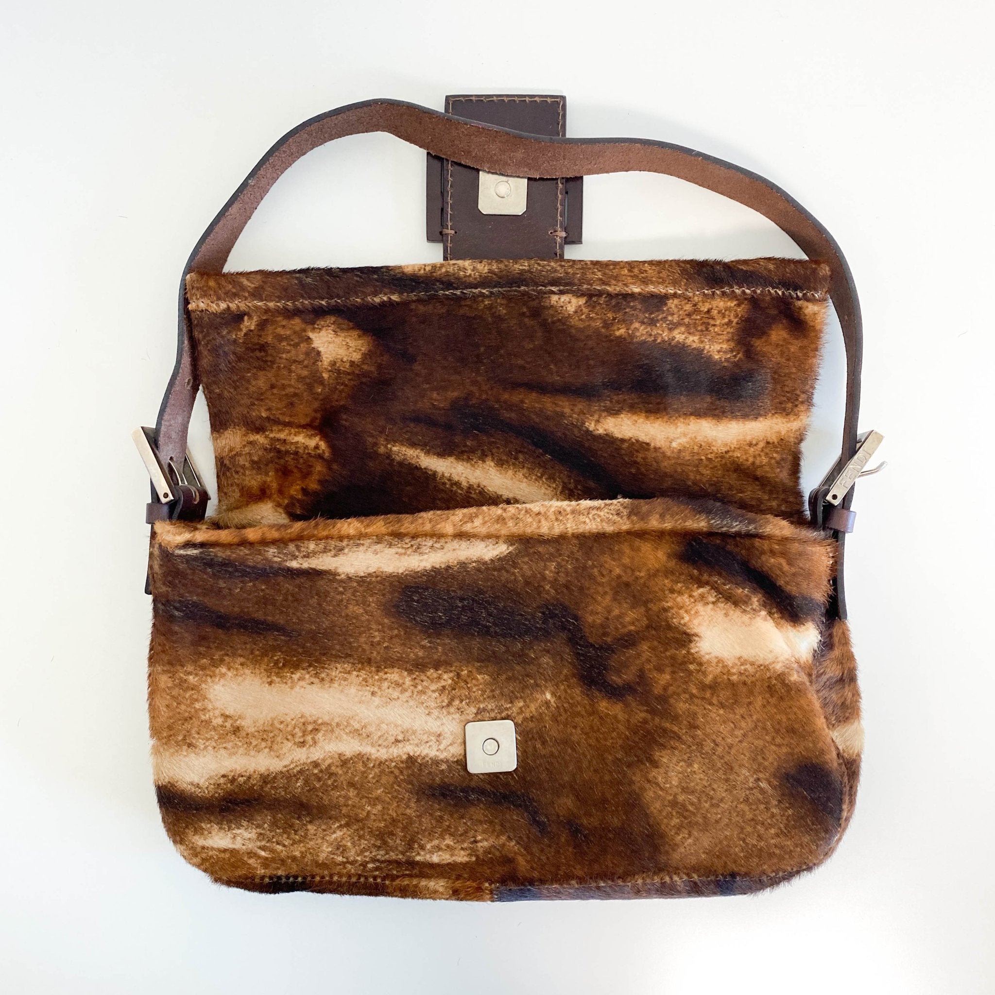 FENDI Brown Pony Hair Calf Skin Baguette Shoulder Bag, in , Sold by HIVE PRELOVED - Shoulder Bags, ,