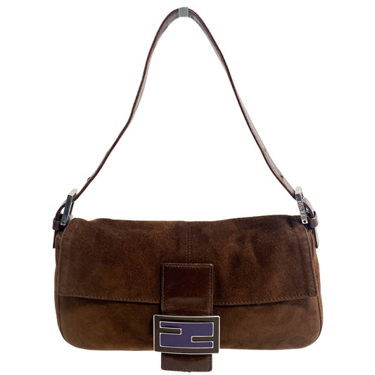 FENDI Brown Suede Baguette Shoulder Bag, in , Sold by HIVE PRELOVED - Shoulder Bags, ,